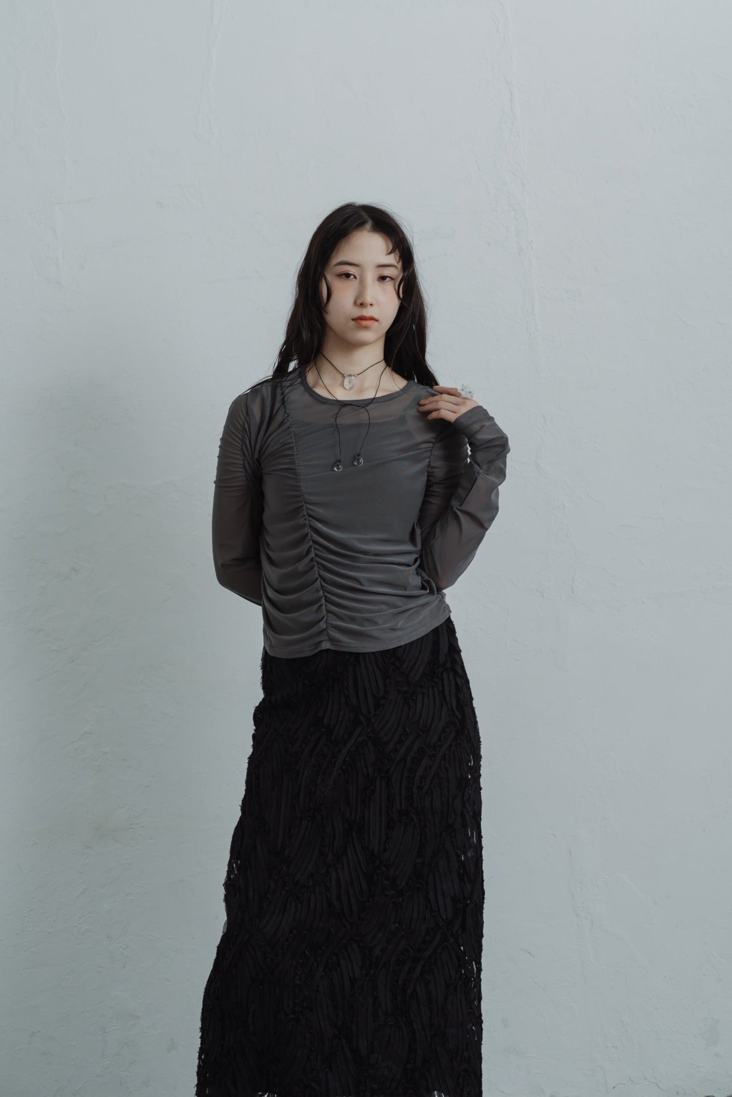 line lace straight skirt