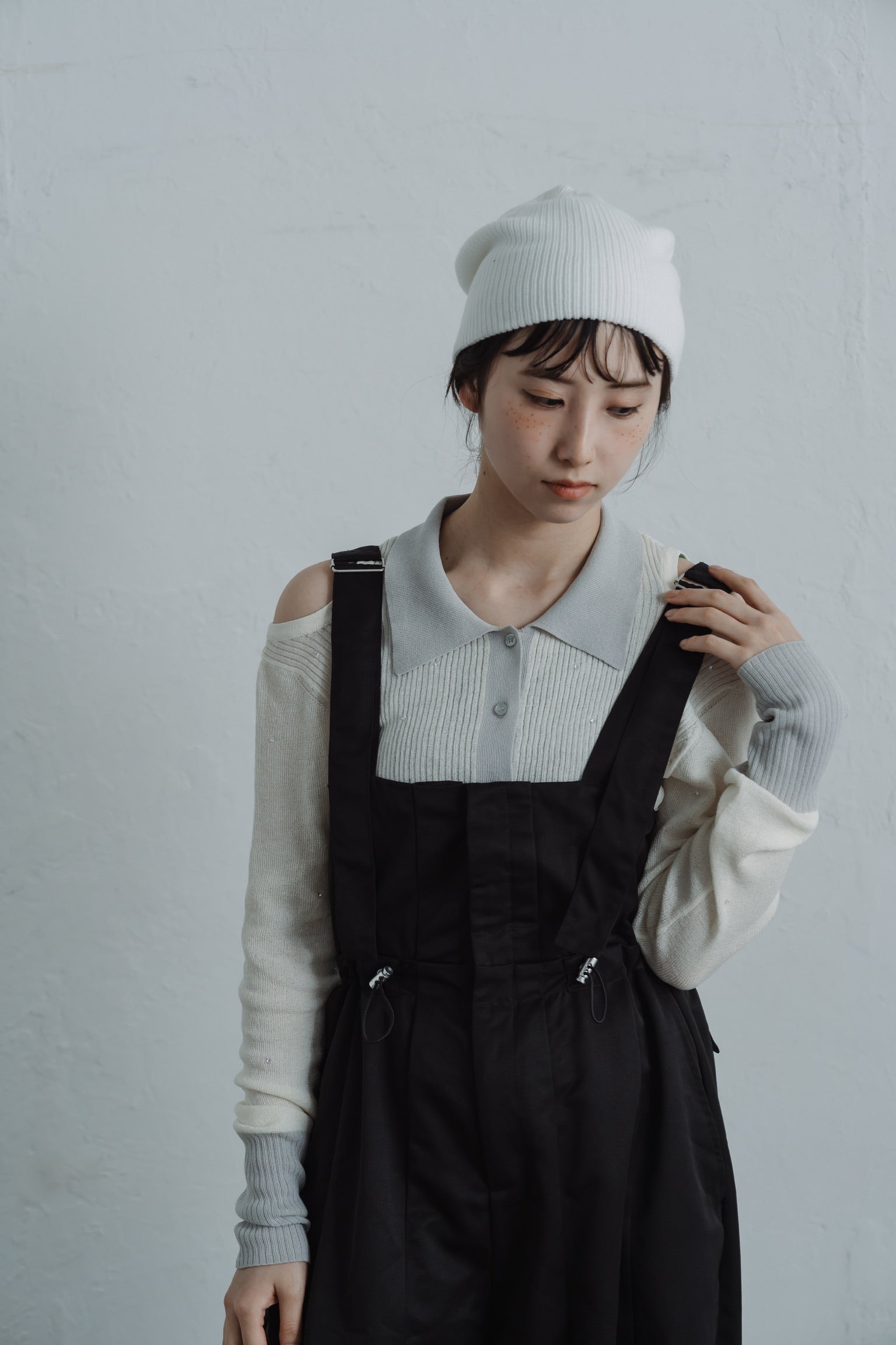 stone sheer polo knit