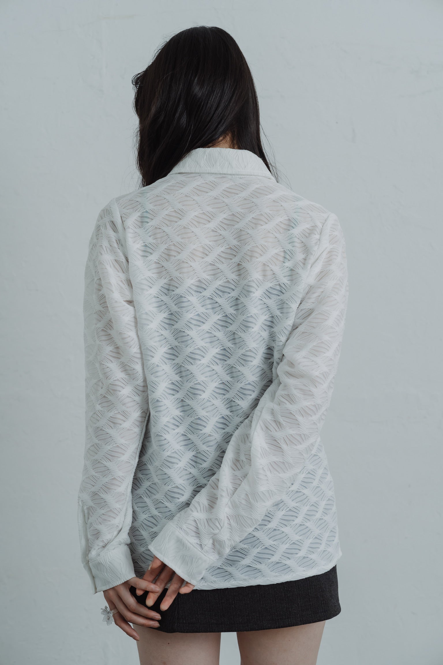 lace jacquard hook shirt