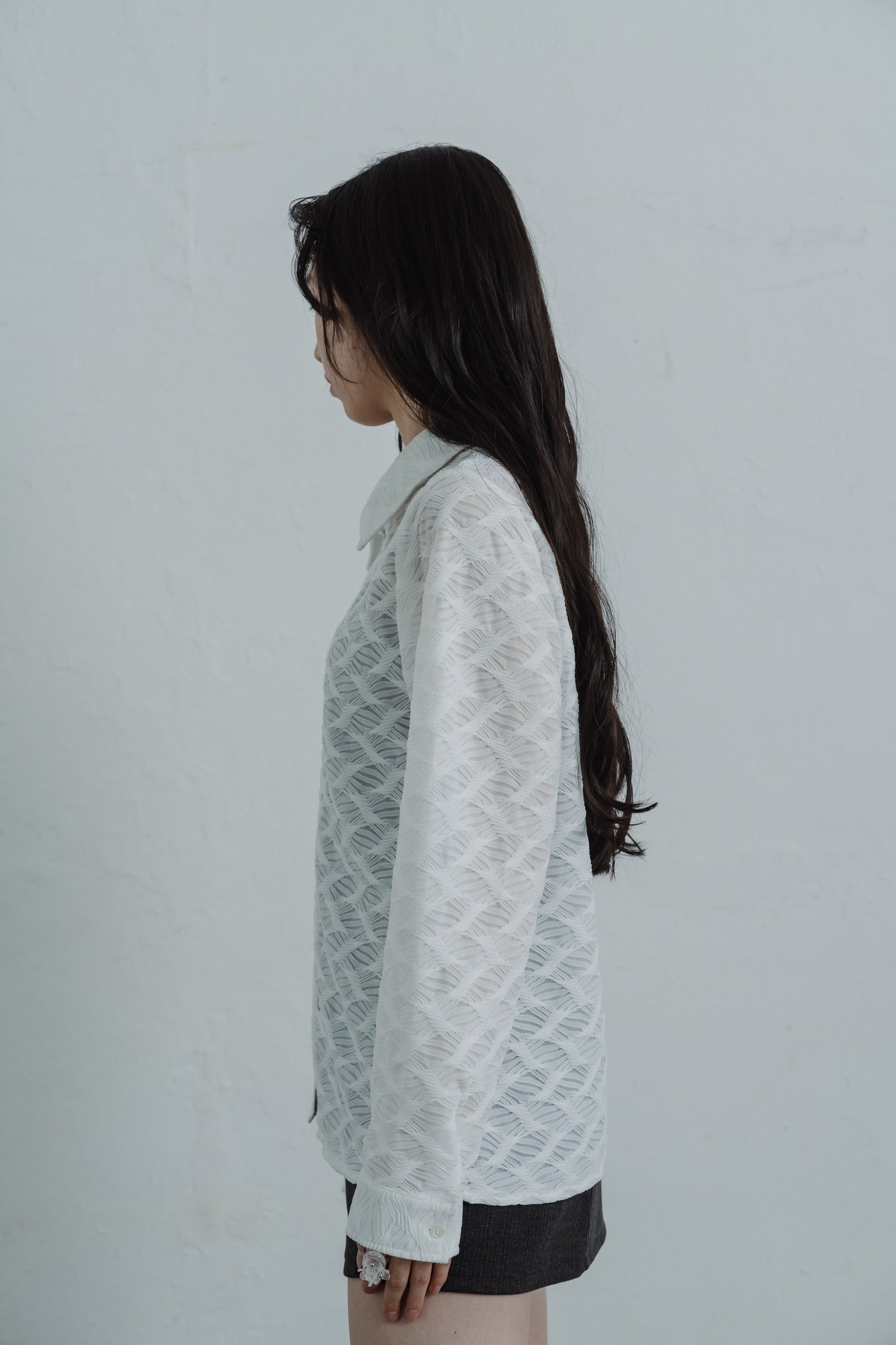 lace jacquard hook shirt