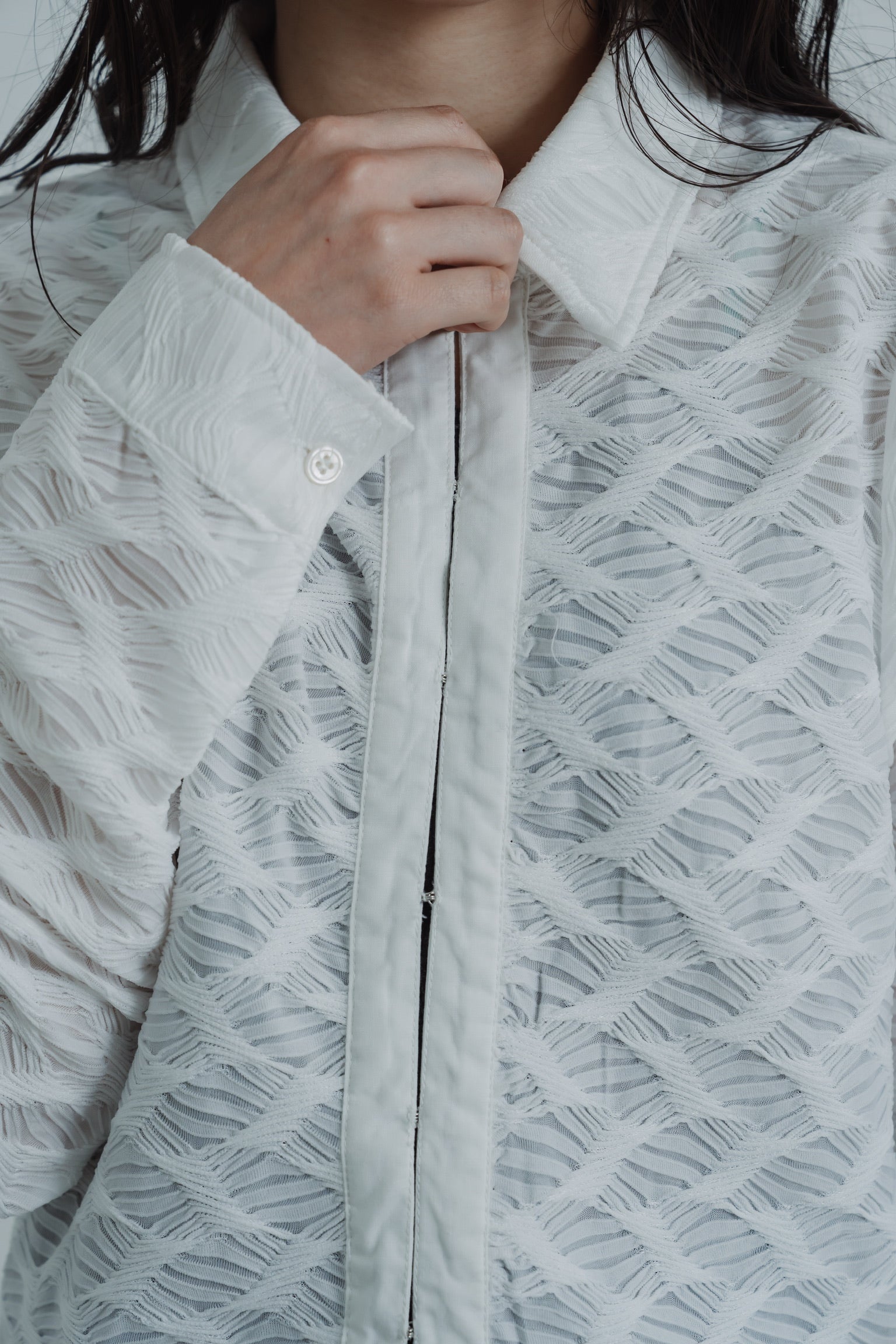 lace jacquard hook shirt