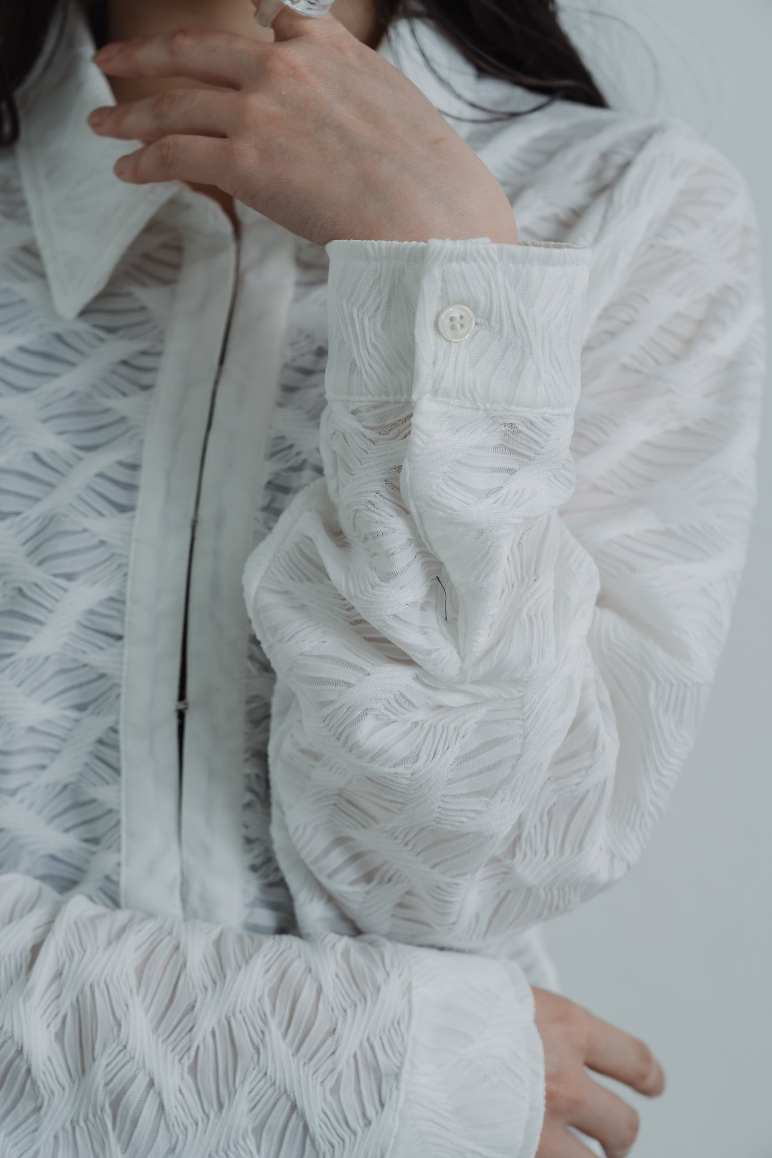 lace jacquard hook shirt