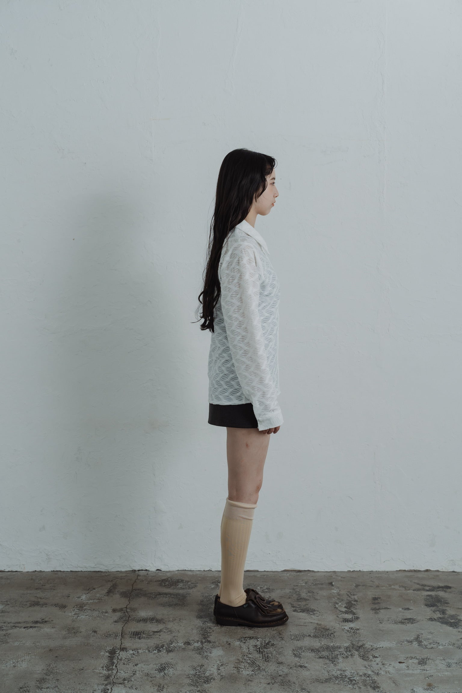 lace jacquard hook shirt