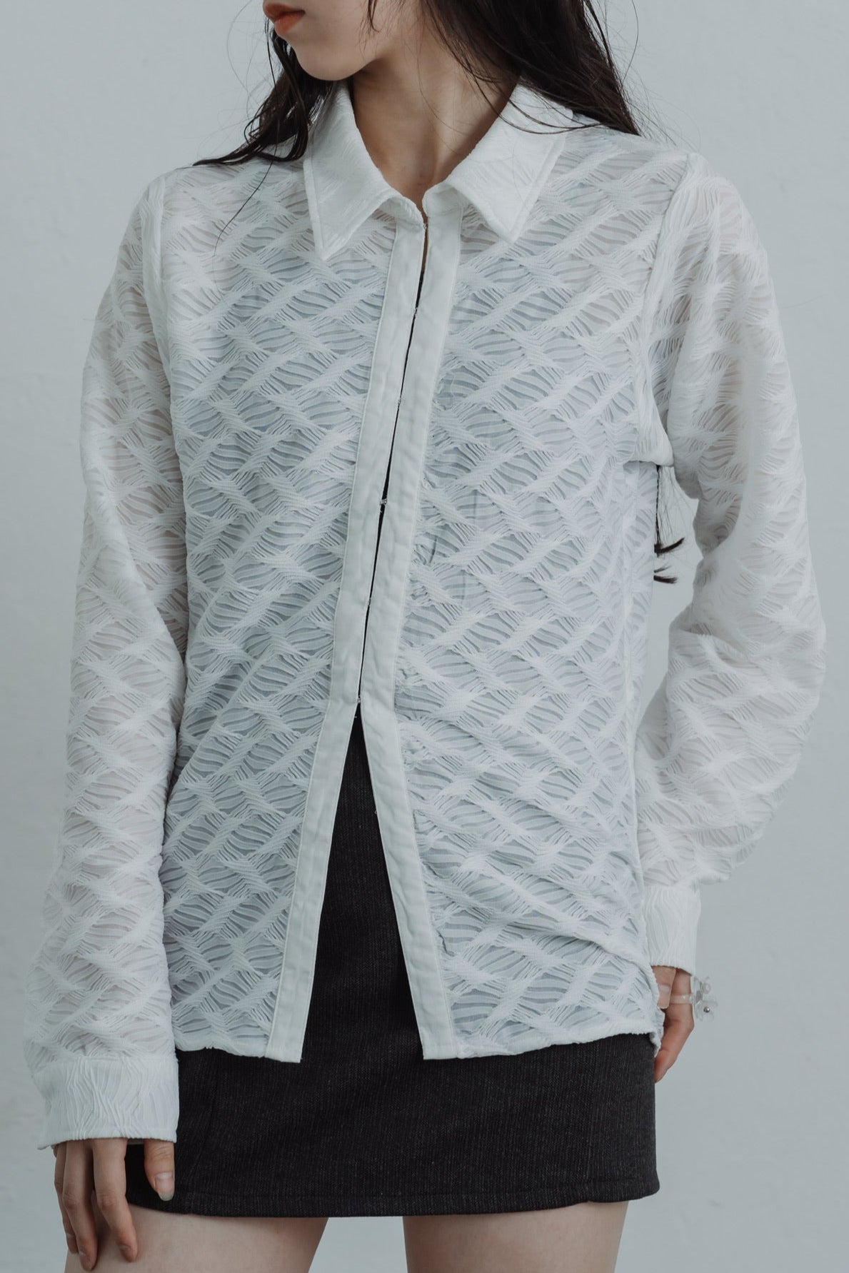 lace jacquard hook shirt