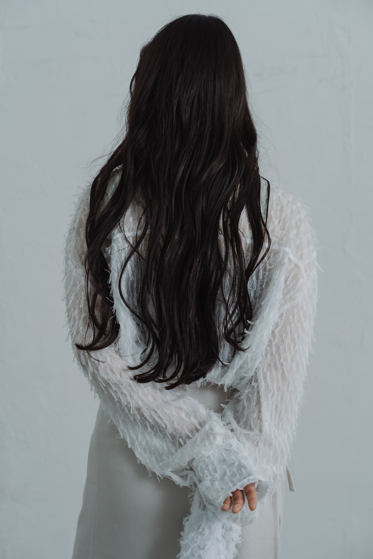 sheer fringe short shirt