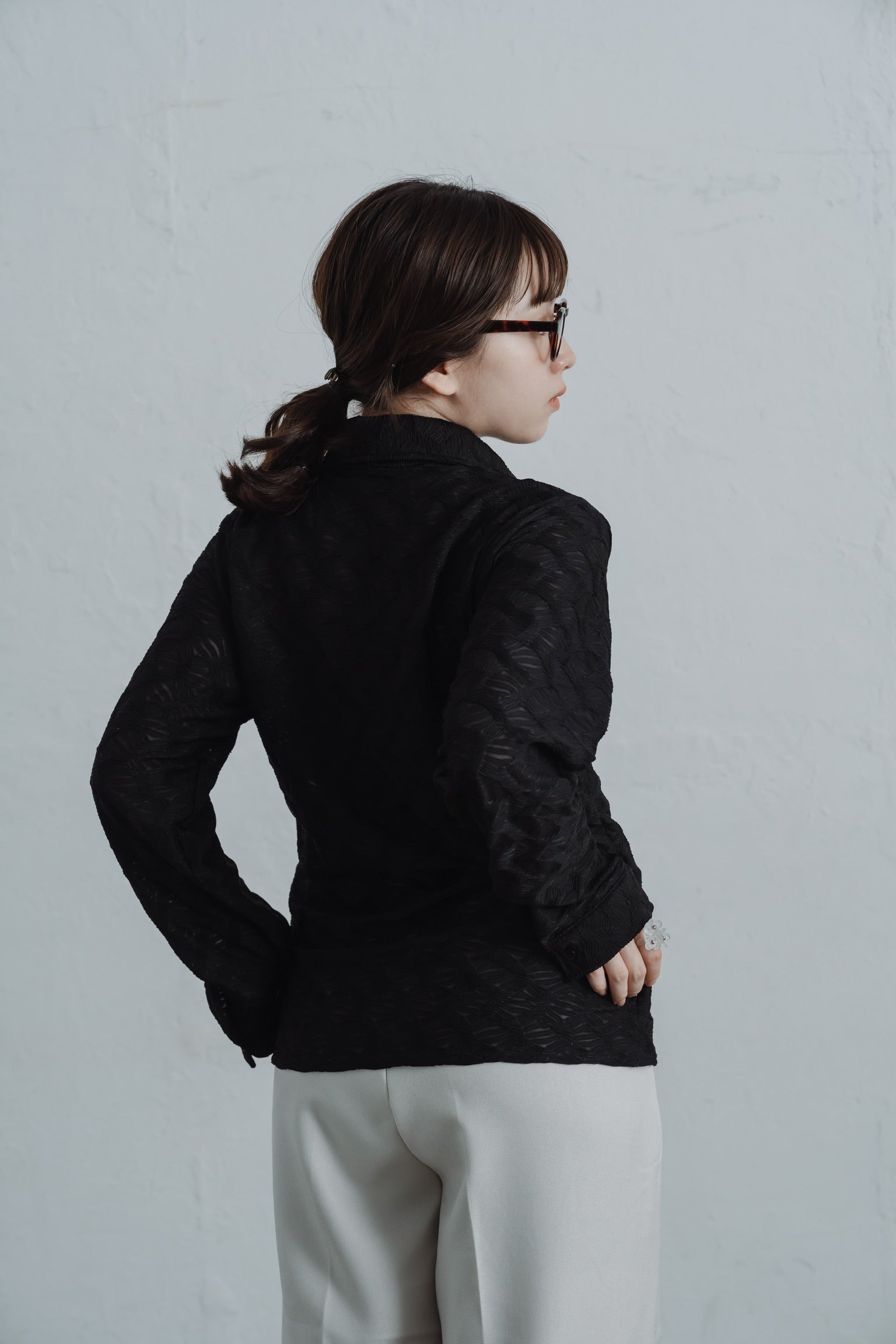 lace jacquard hook shirt