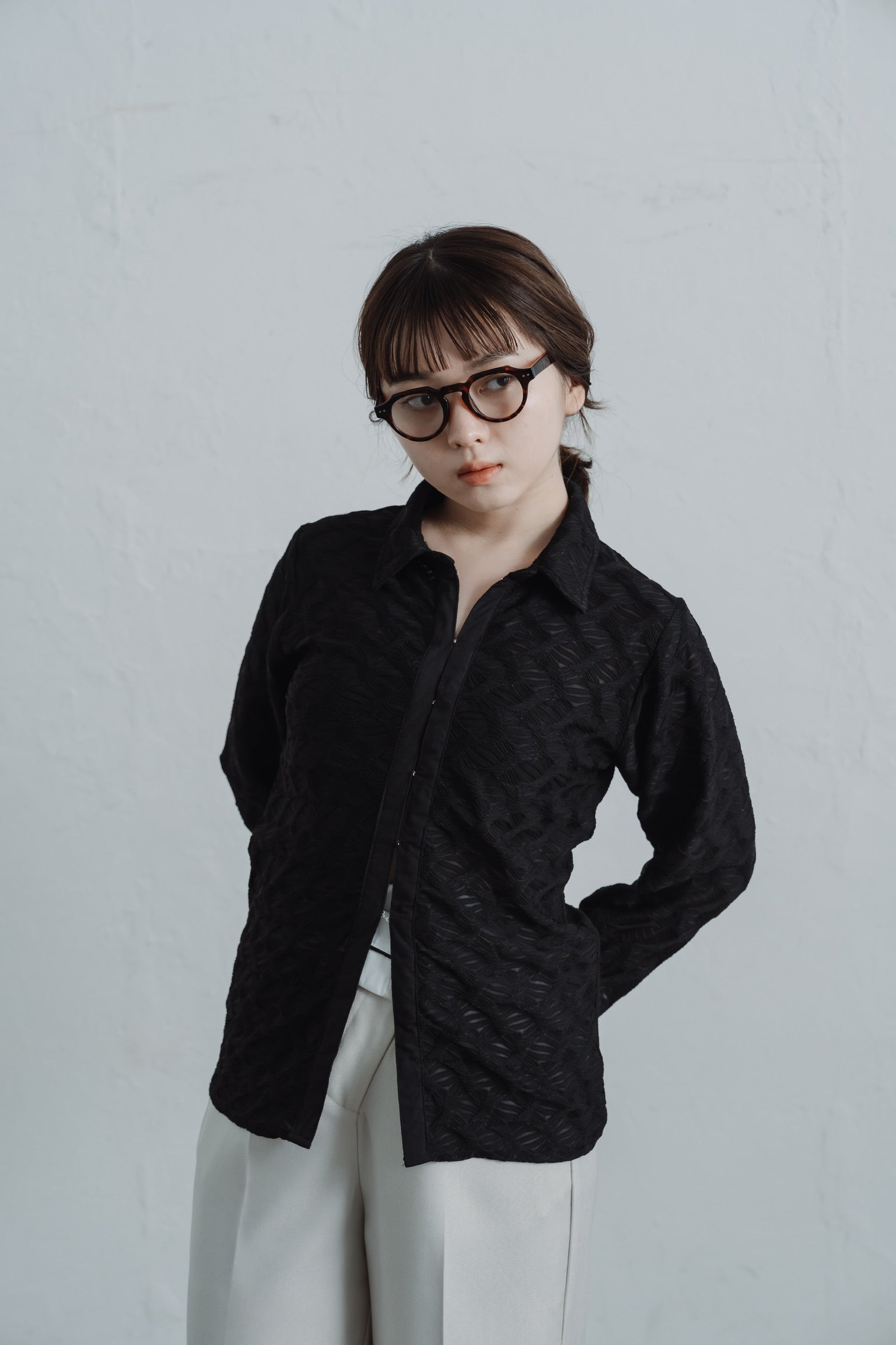 lace jacquard hook shirt