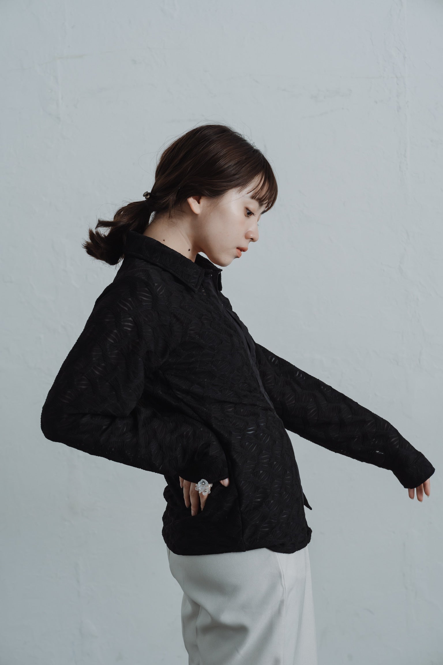 lace jacquard hook shirt