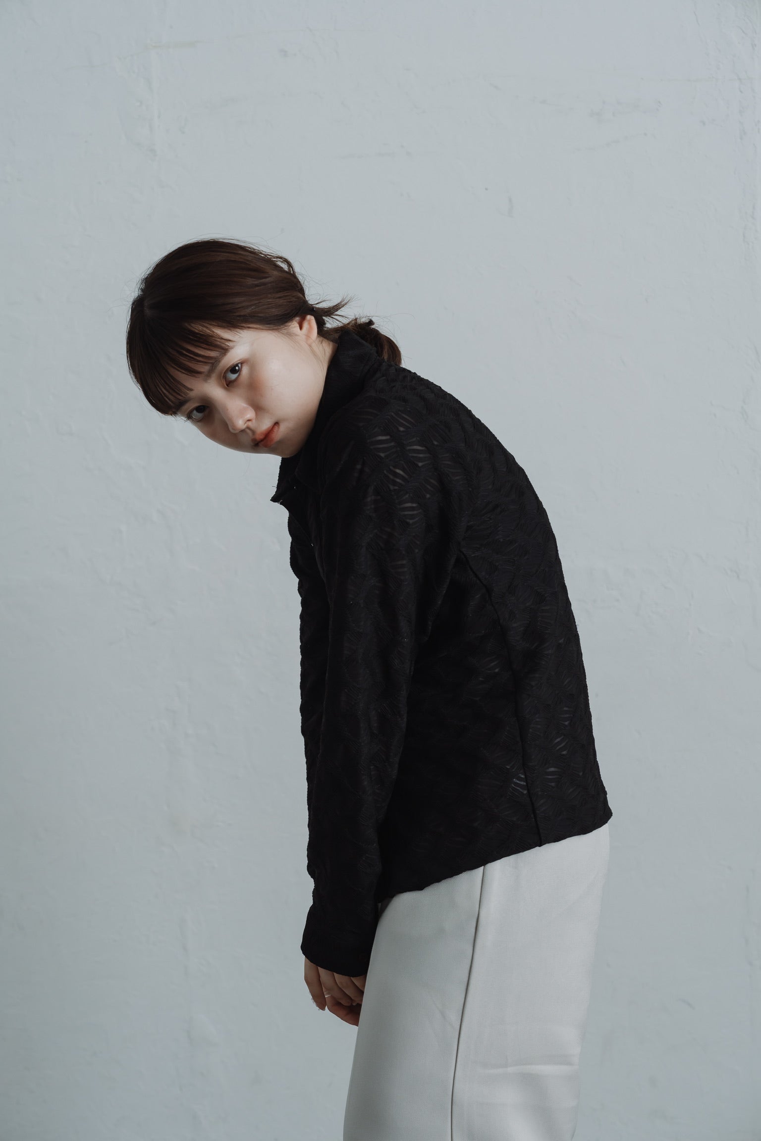 lace jacquard hook shirt