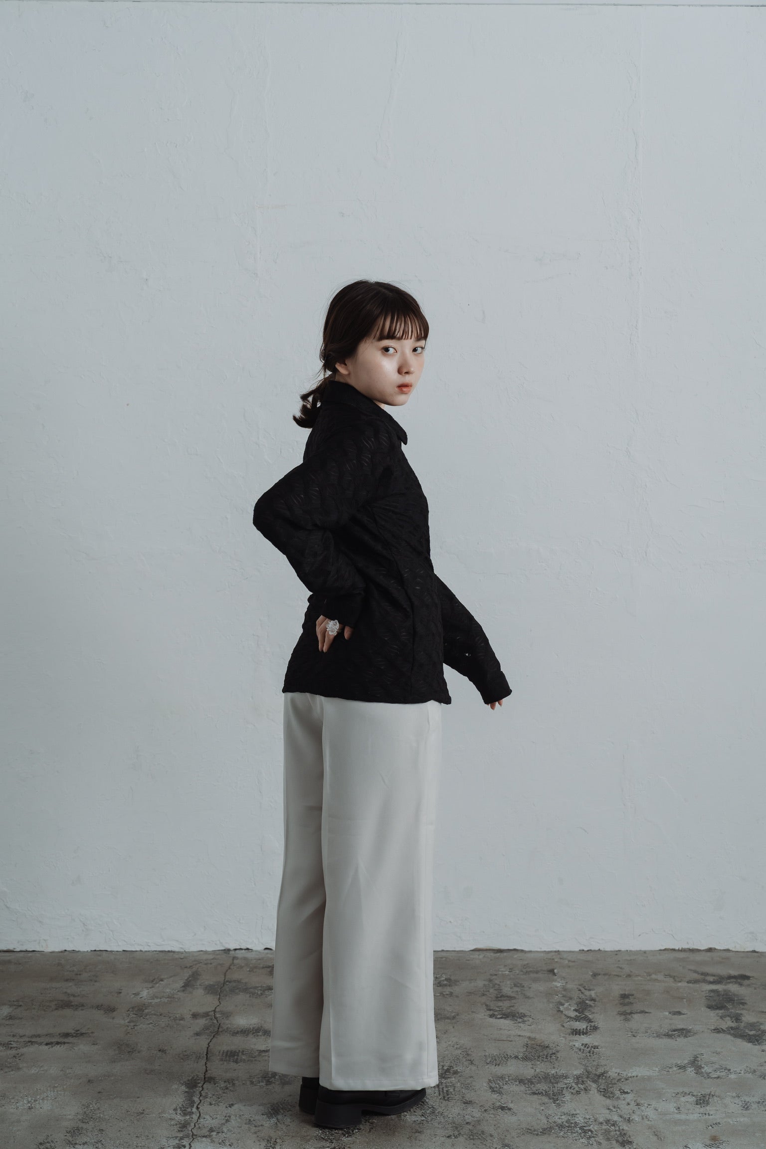 lace jacquard hook shirt