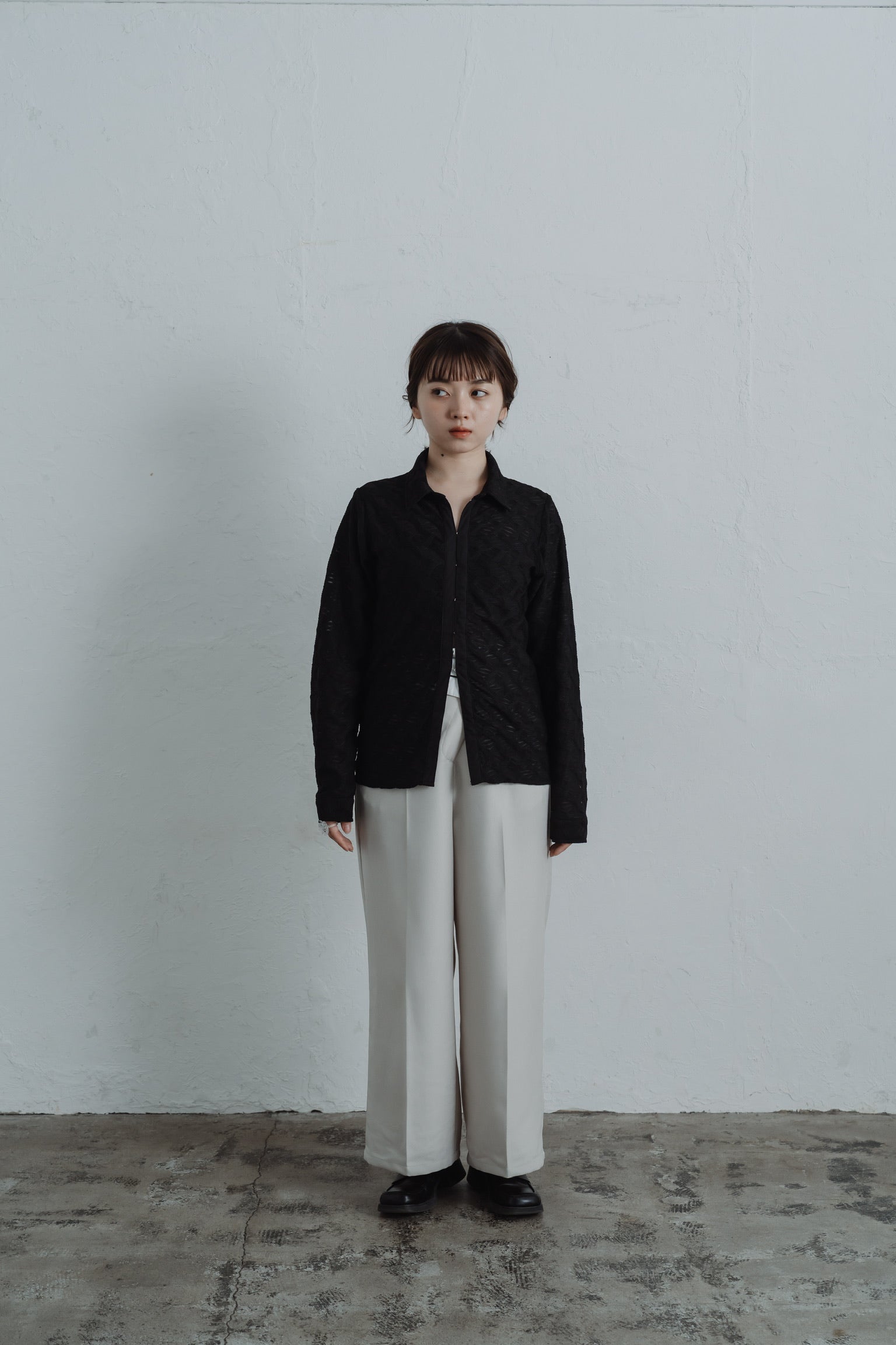 lace jacquard hook shirt