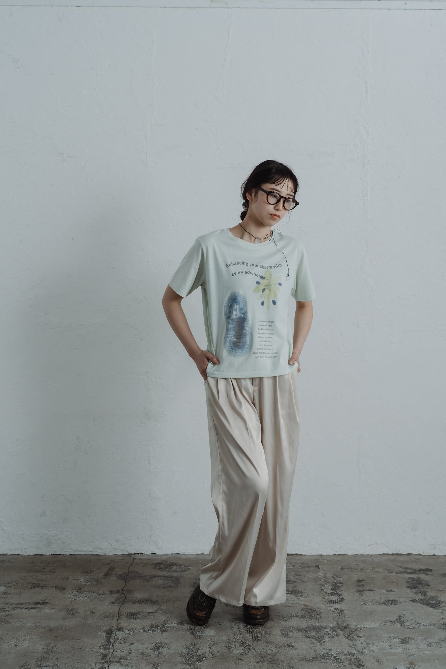 satin tuck pants