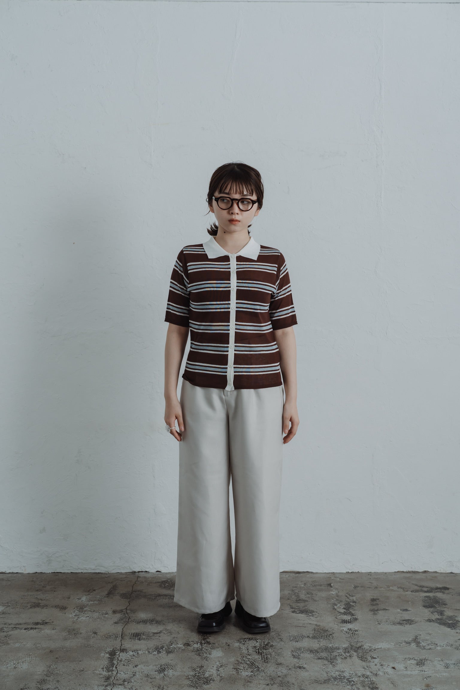 border mesh polo shirt