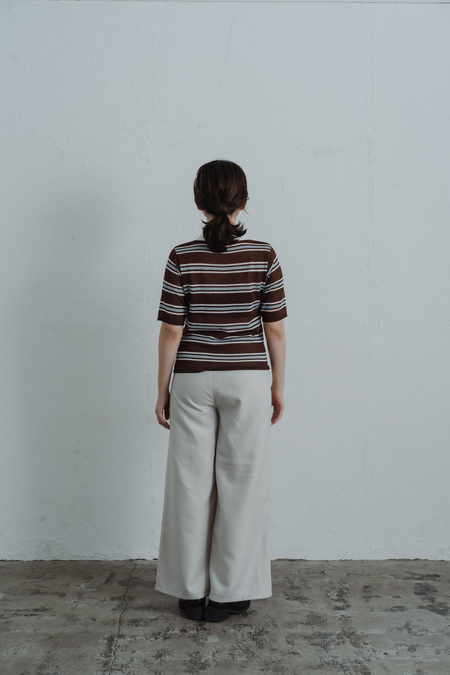 border mesh polo shirt