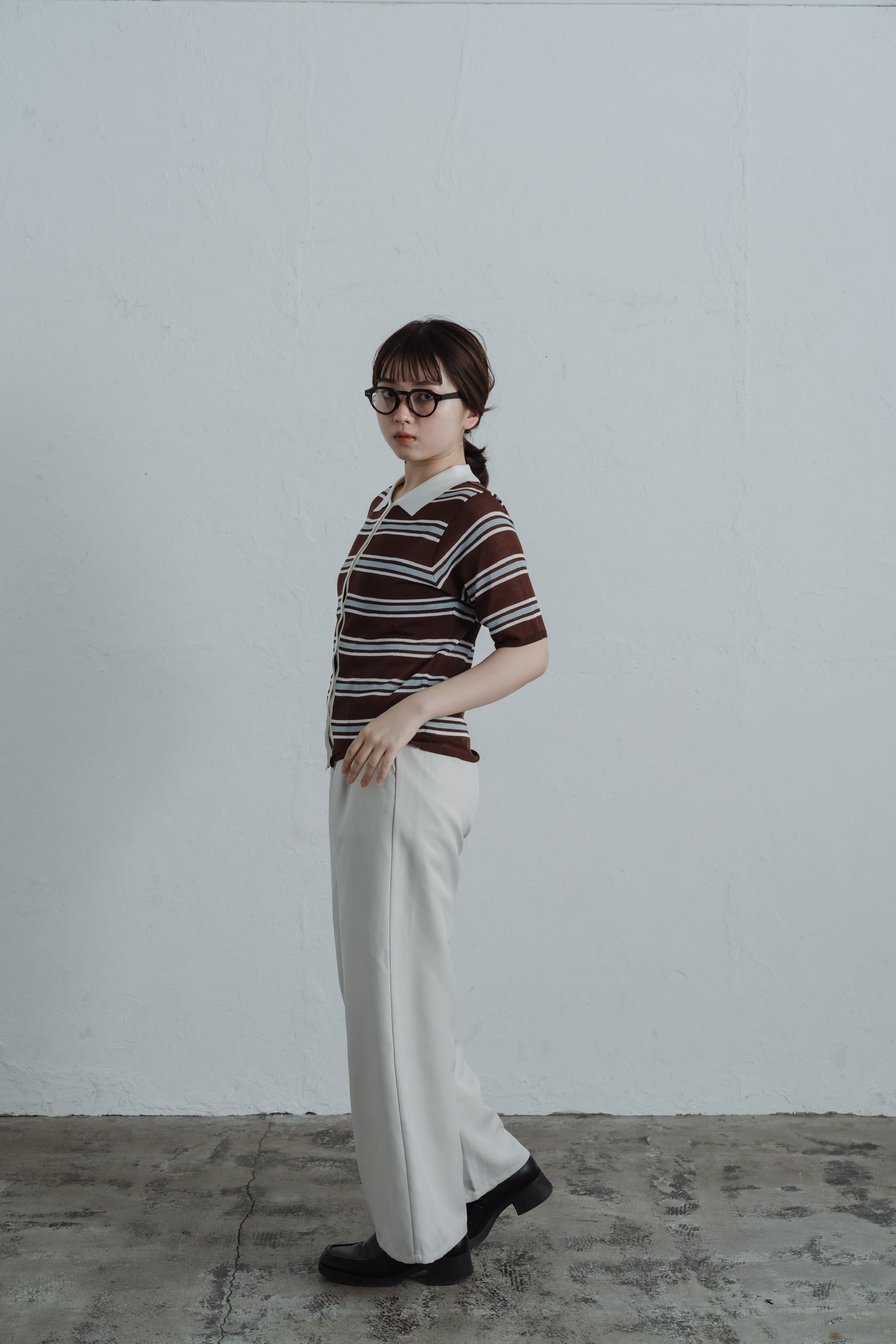 border mesh polo shirt