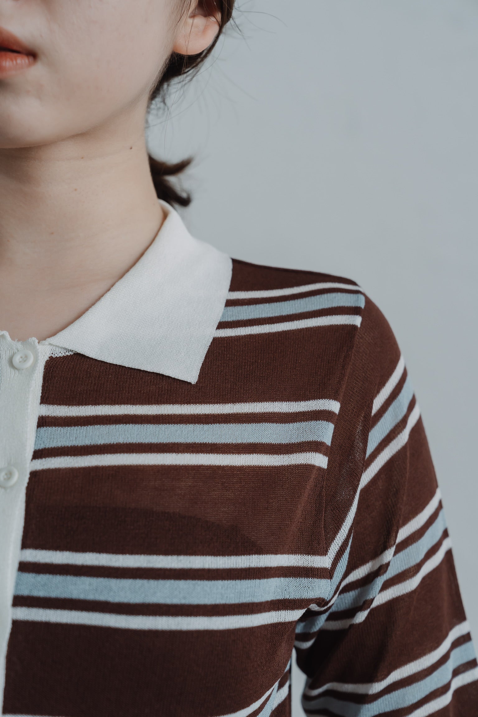 border mesh polo shirt