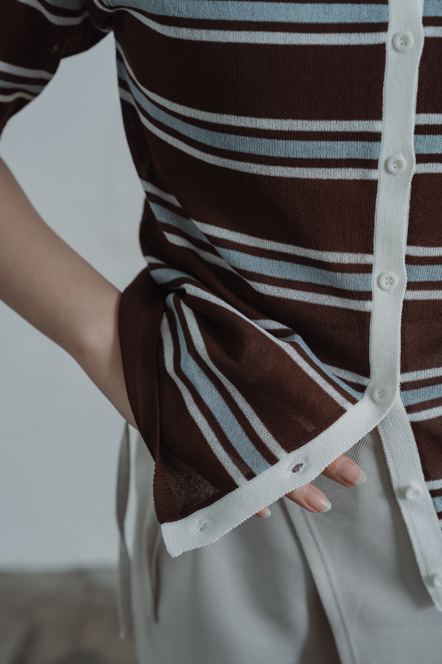 border mesh polo shirt