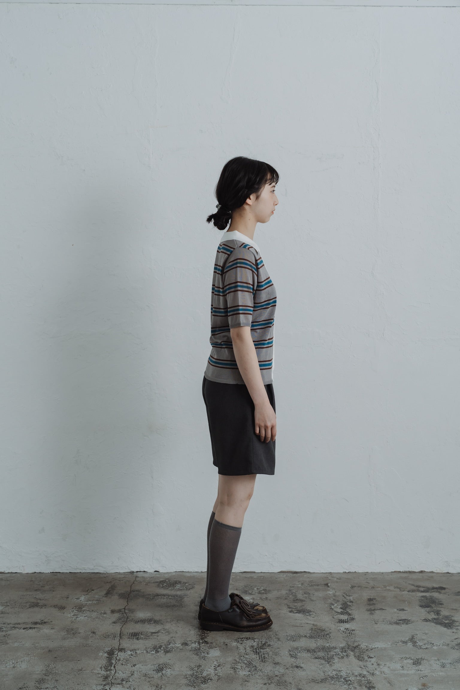 border mesh polo shirt