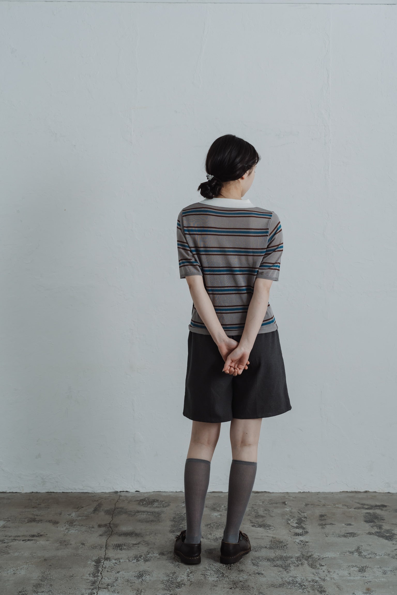 border mesh polo shirt