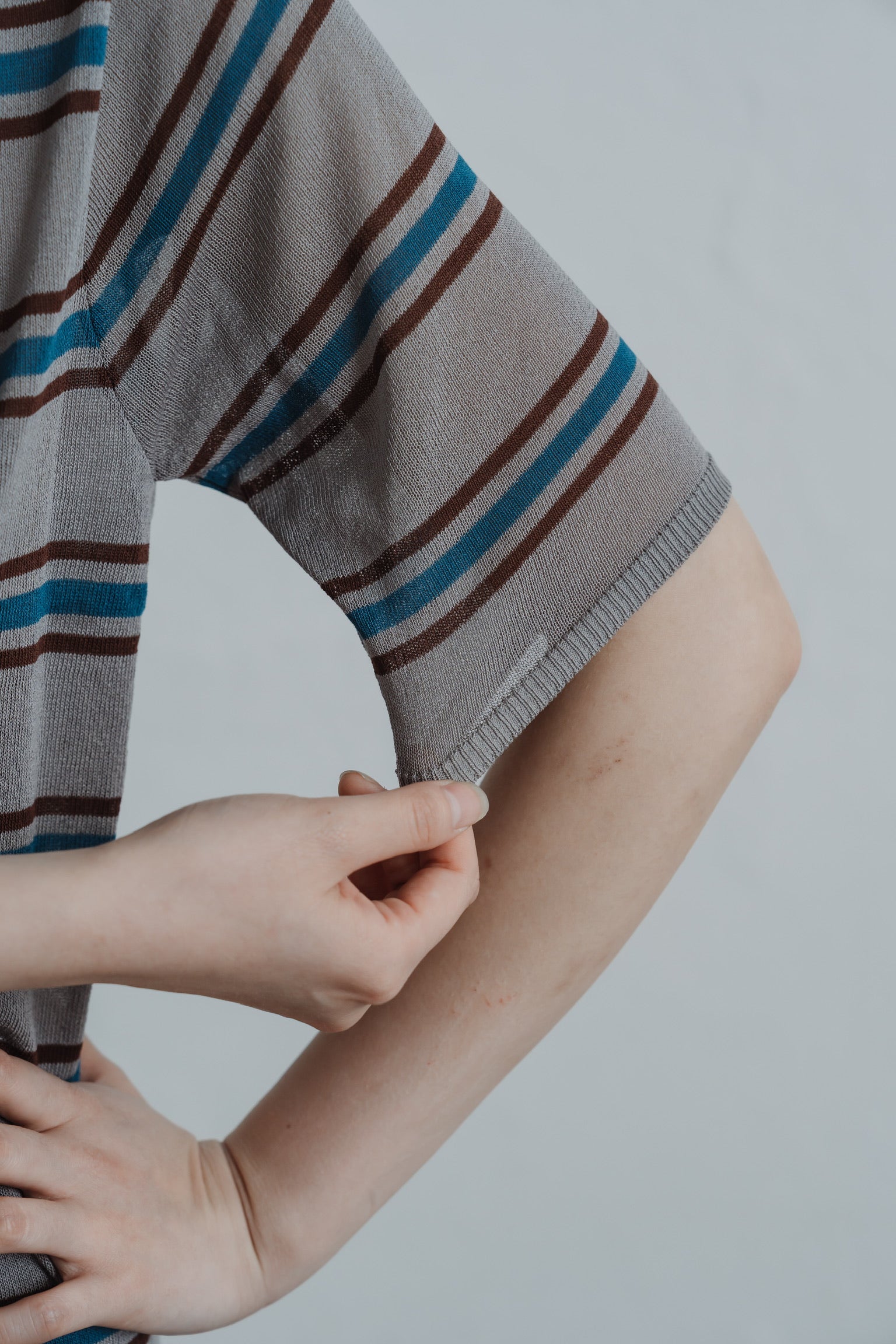 border mesh polo shirt