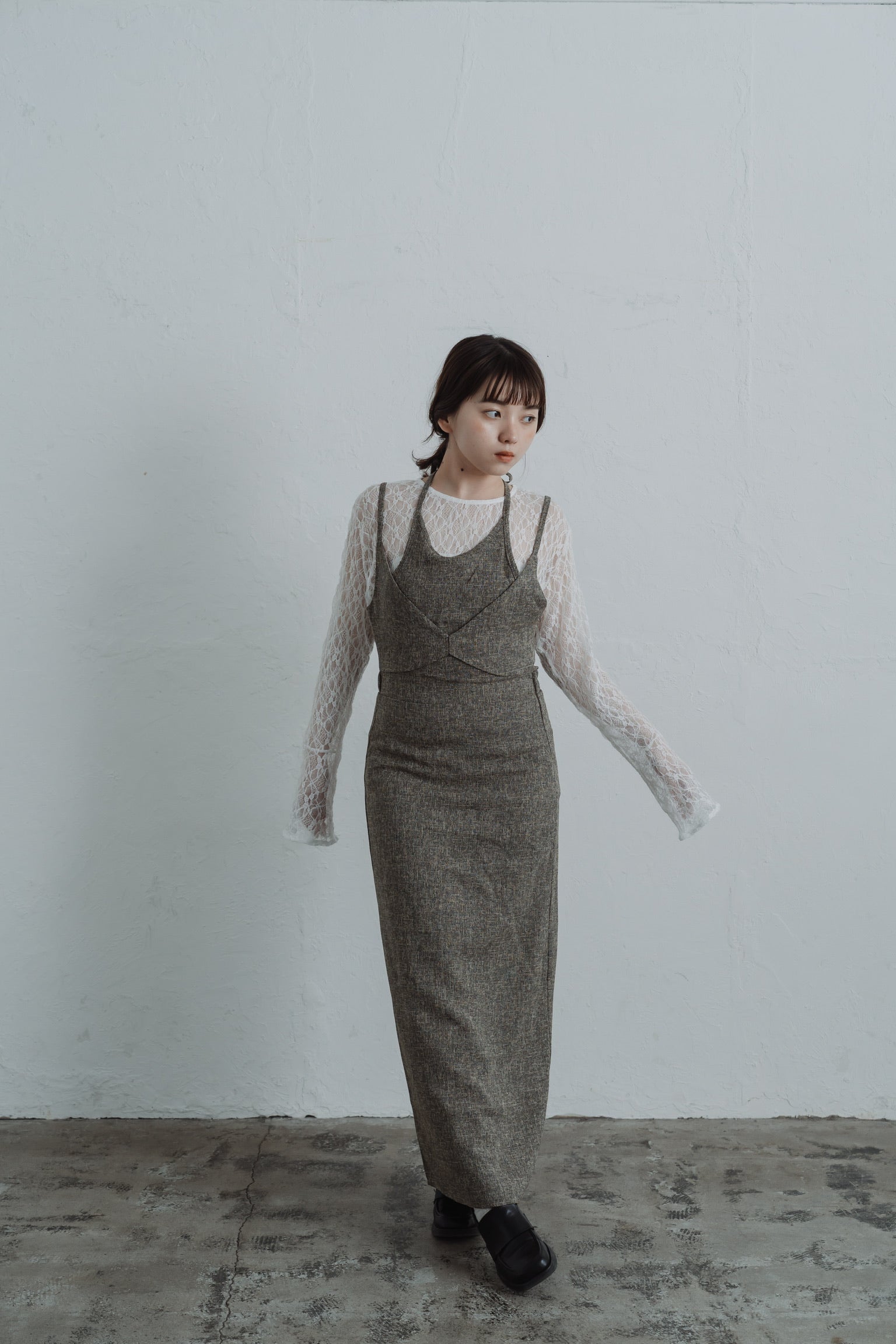 tweed halter cami one-piece