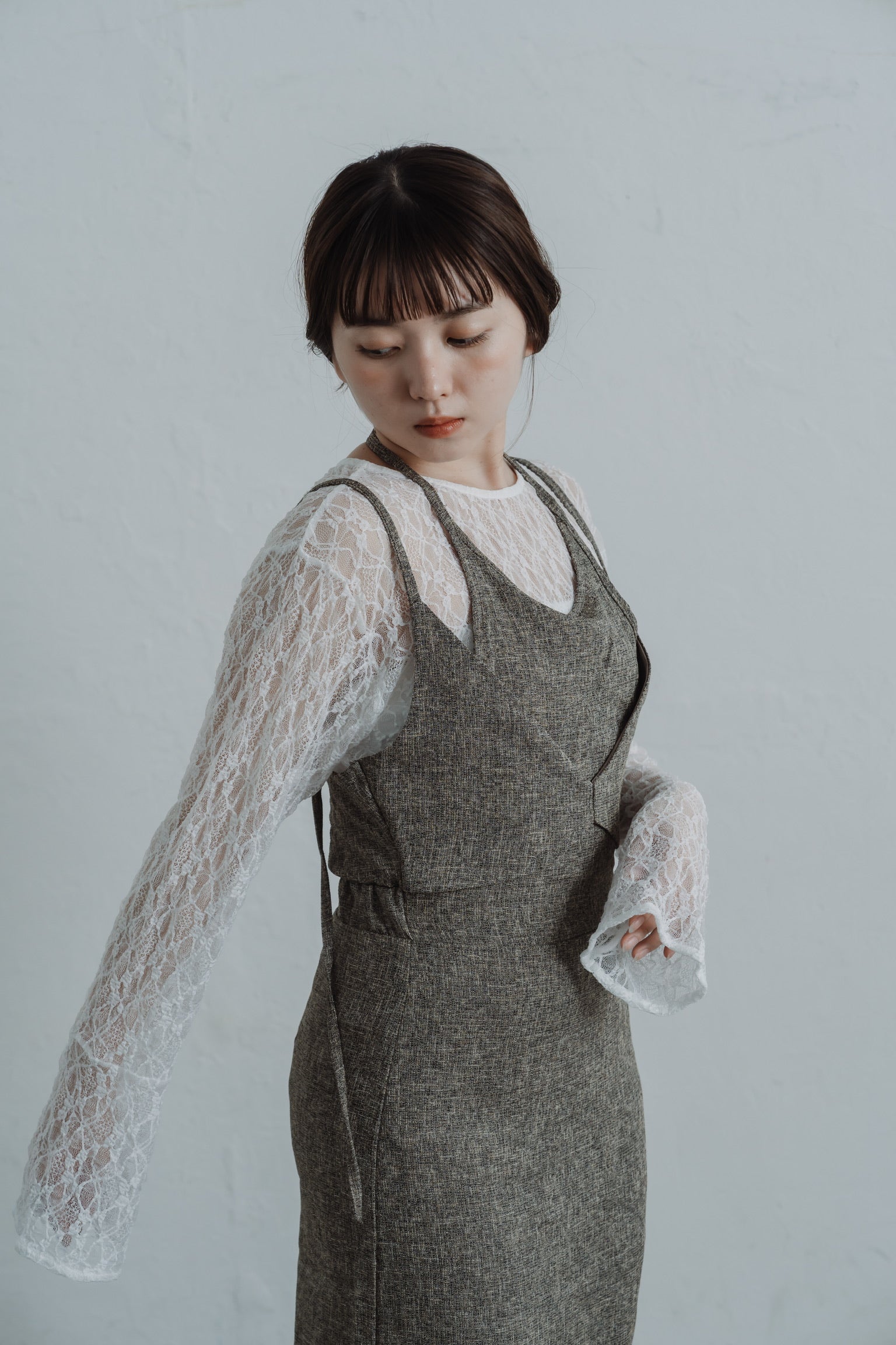 tweed halter cami one-piece