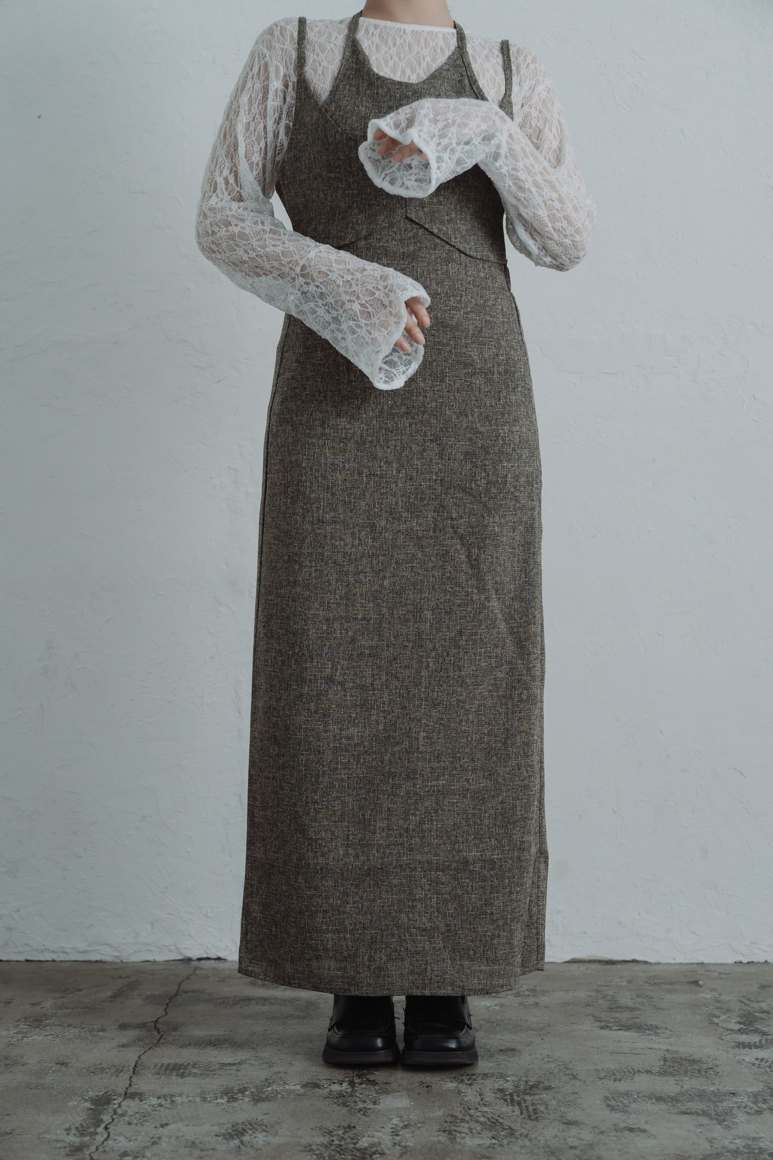 tweed halter cami one-piece