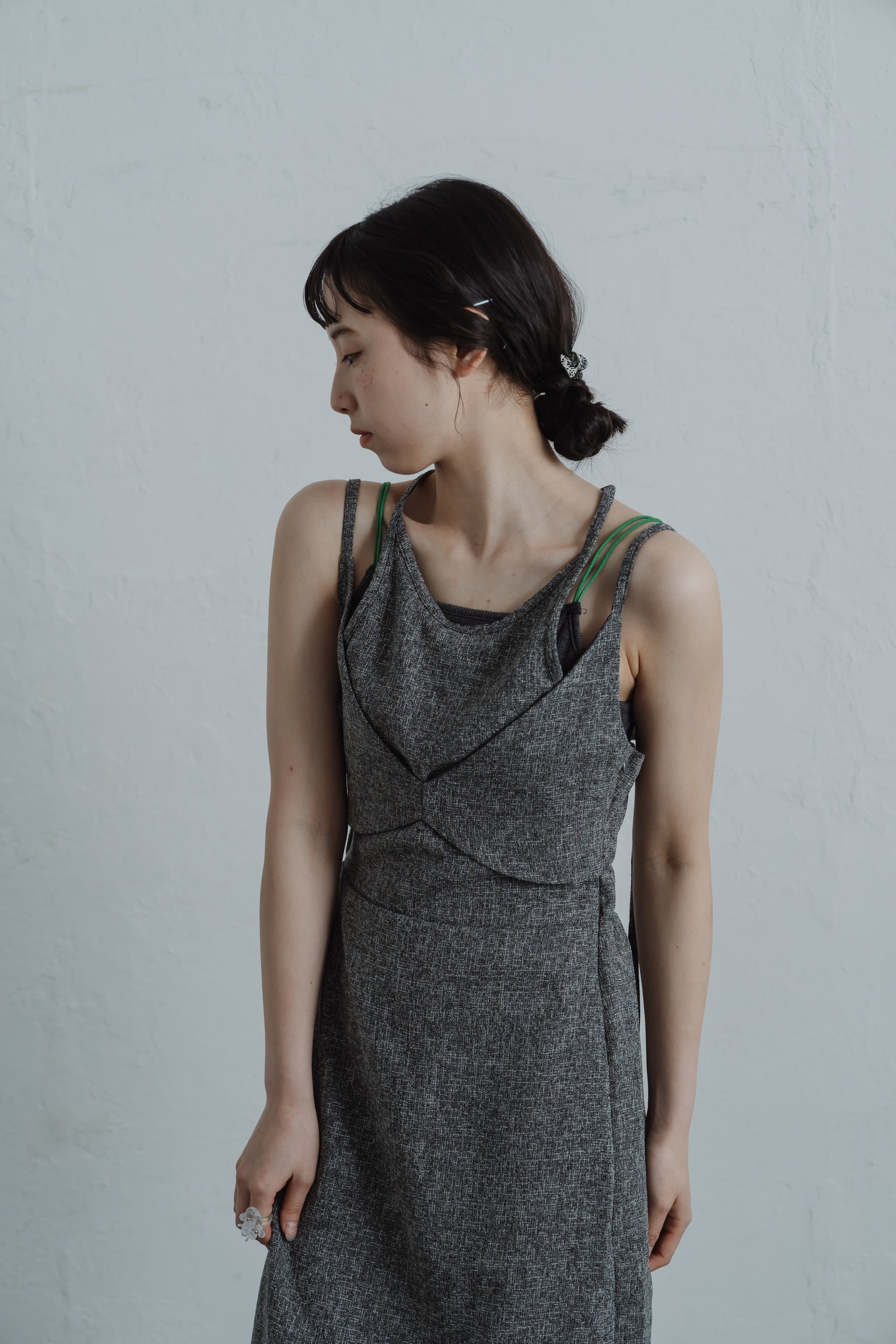 tweed halter cami one-piece