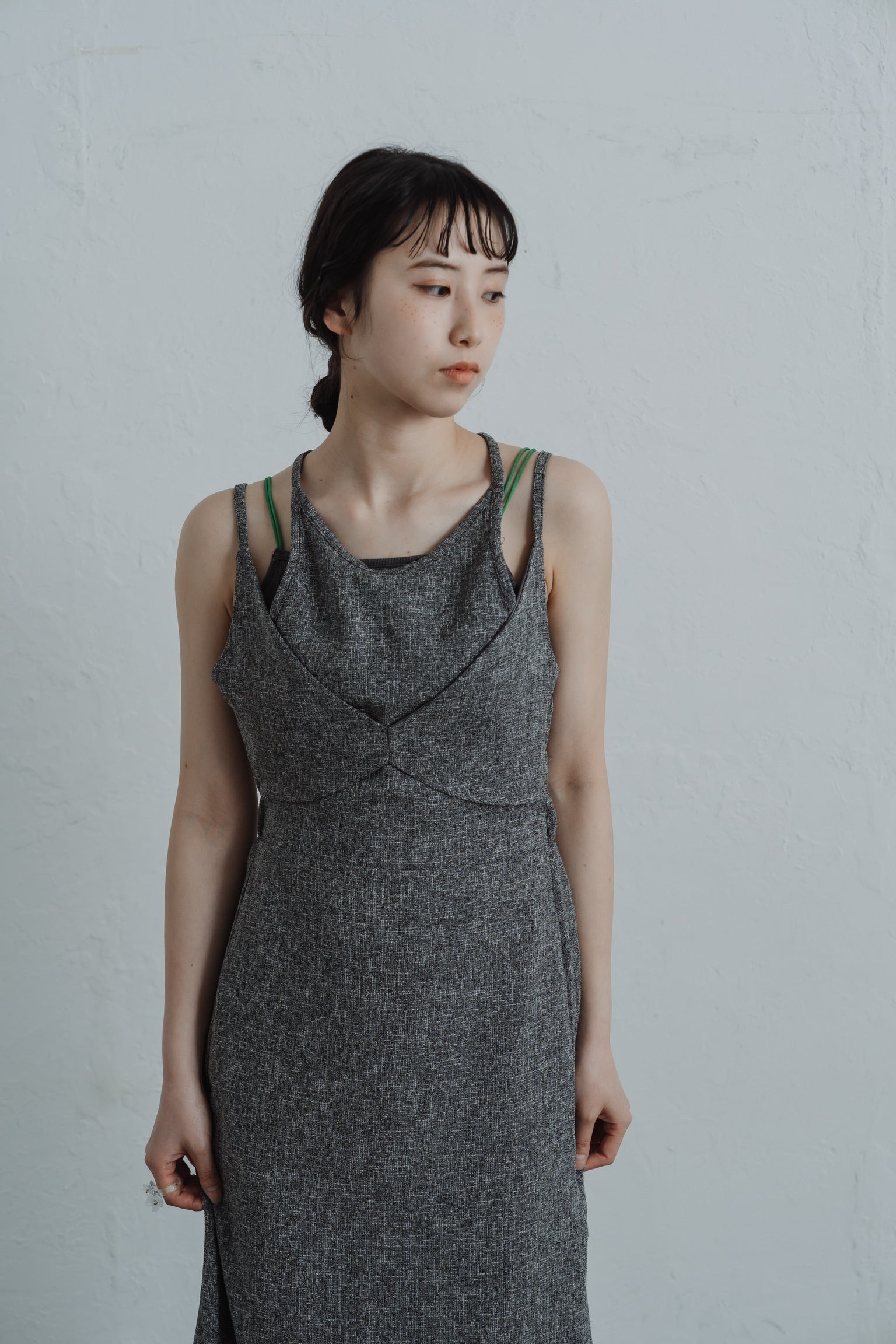 tweed halter cami one-piece