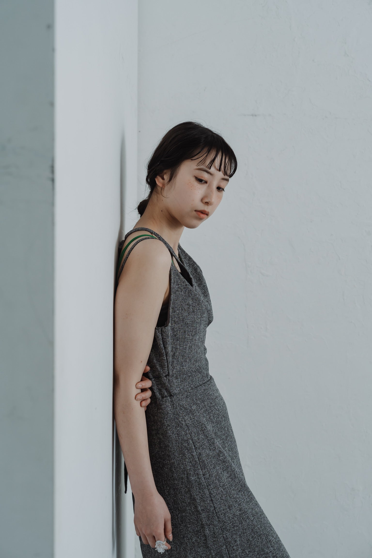tweed halter cami one-piece
