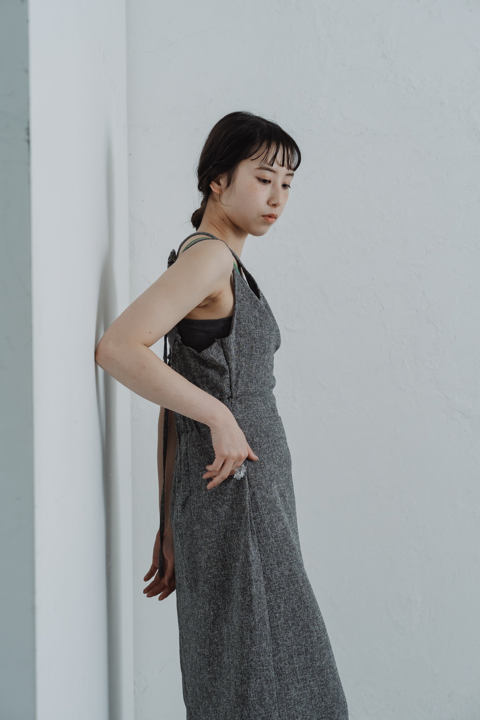 tweed halter cami one-piece
