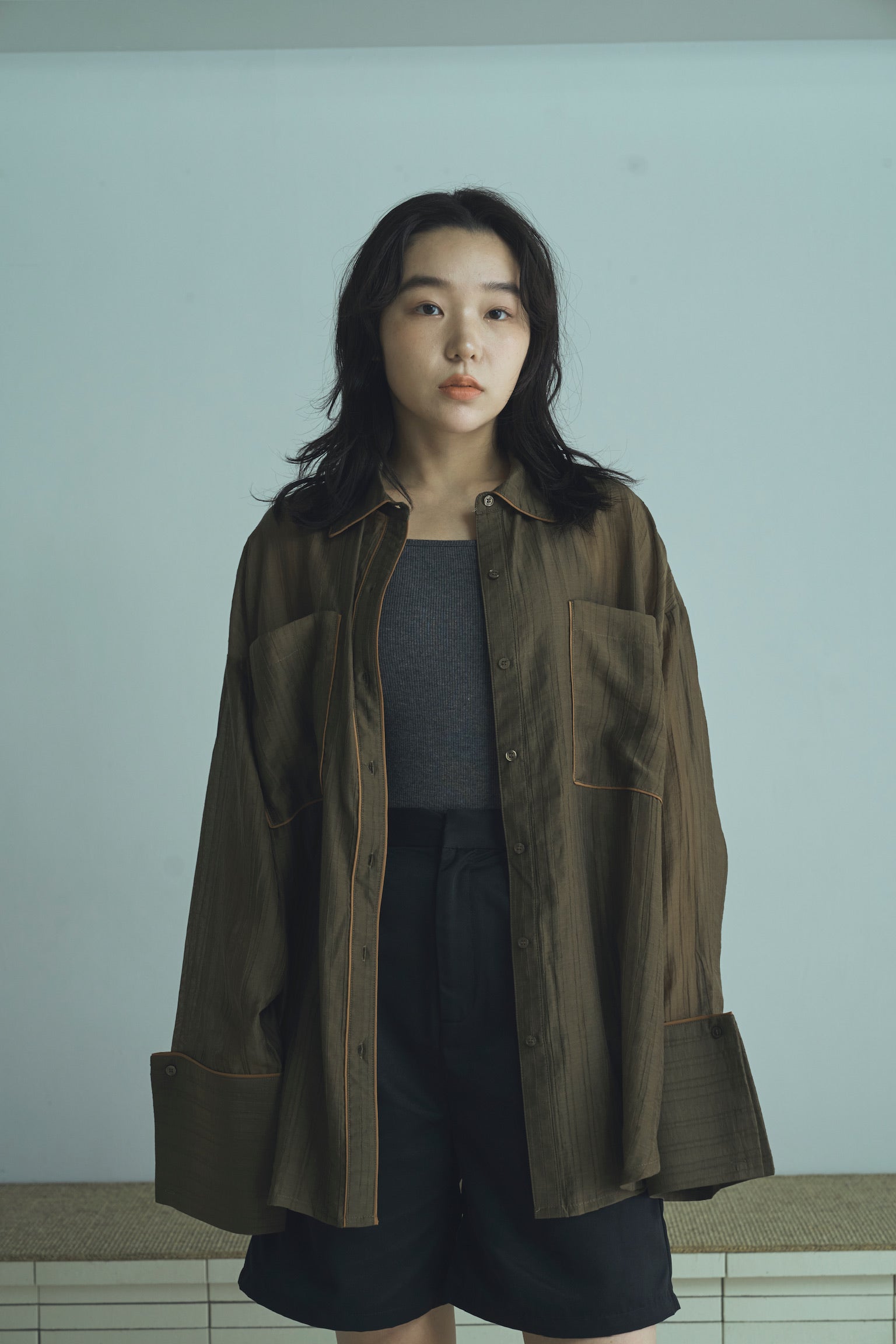 piping over shirt