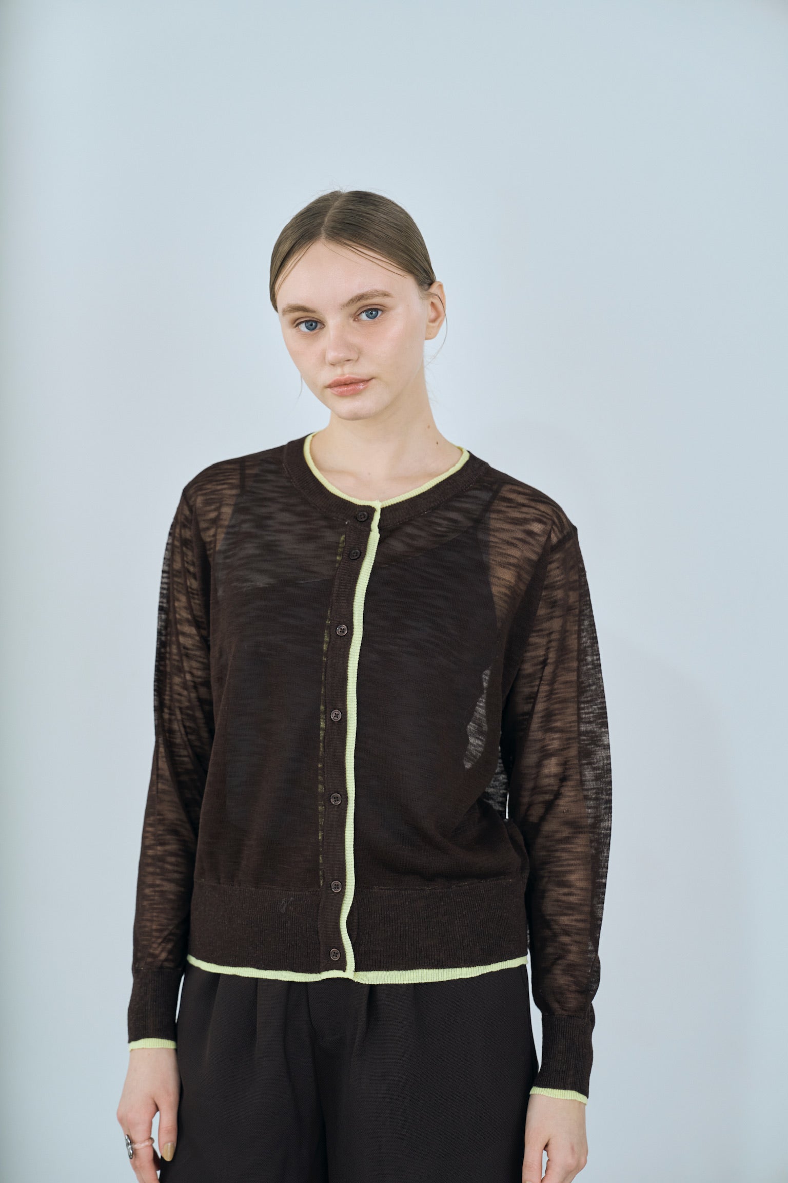 sheer knit cardigan