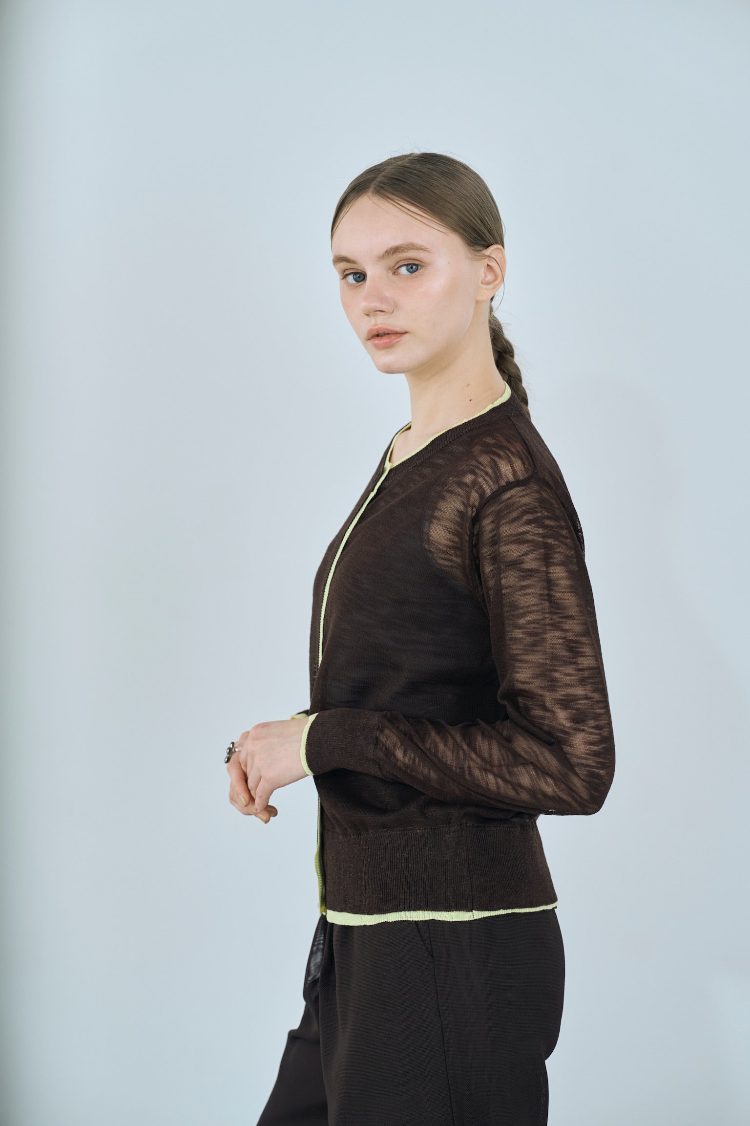 sheer knit cardigan