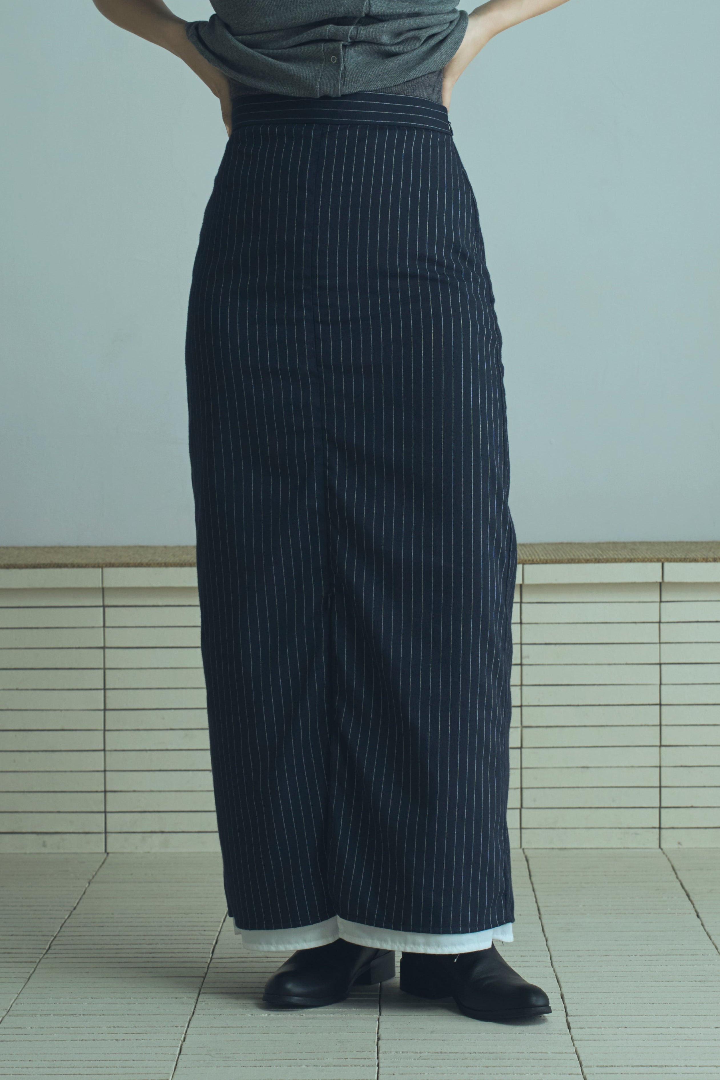 stripe long skirt