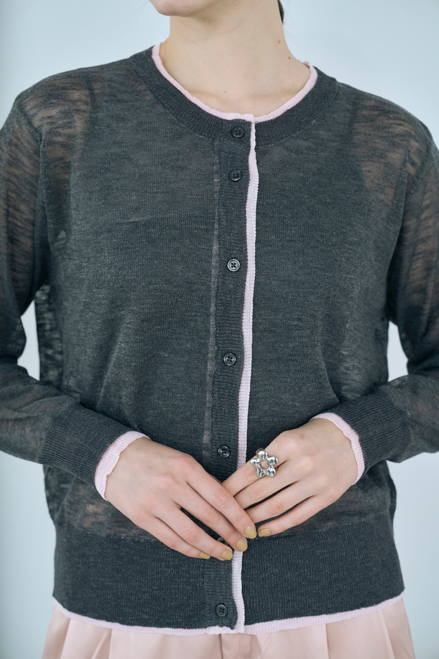 sheer knit cardigan