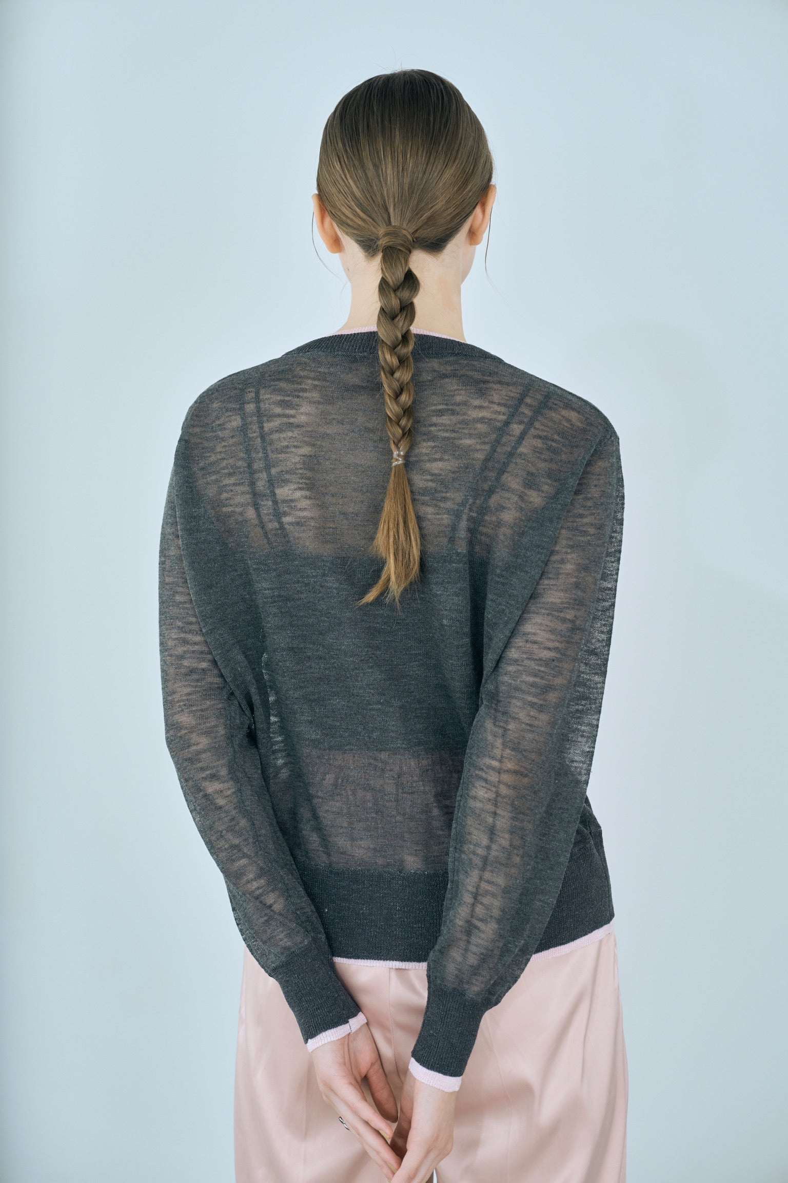 sheer knit cardigan