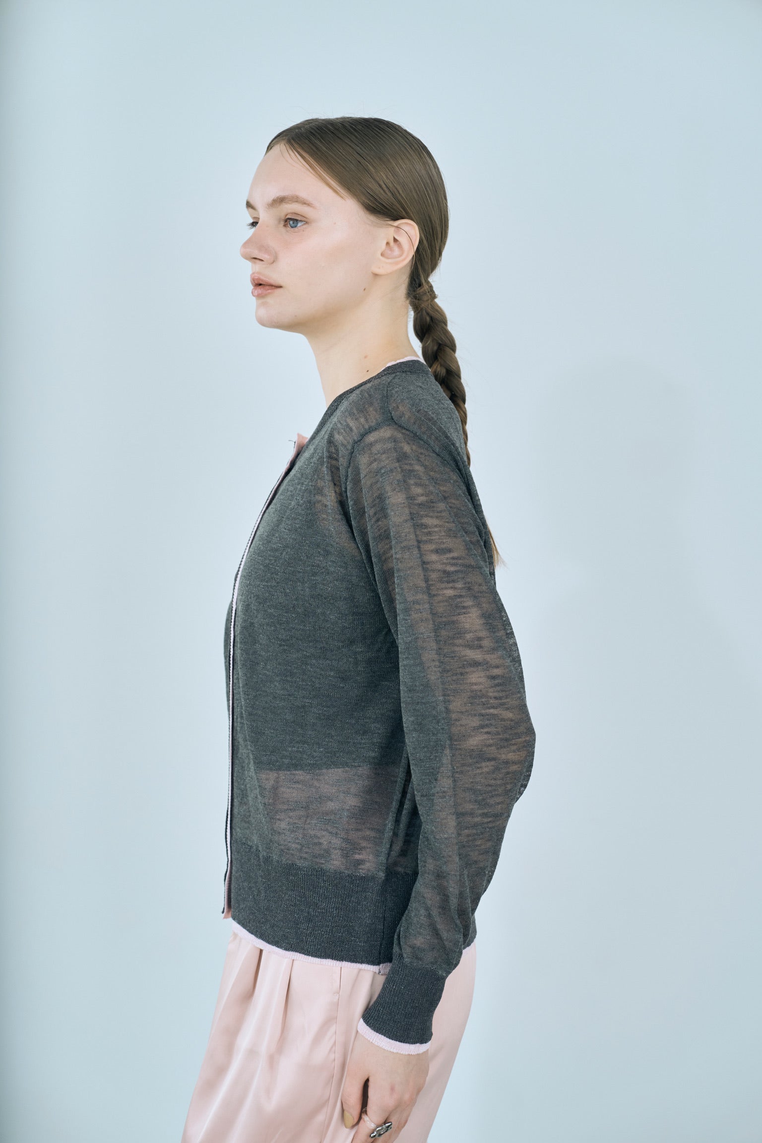 sheer knit cardigan