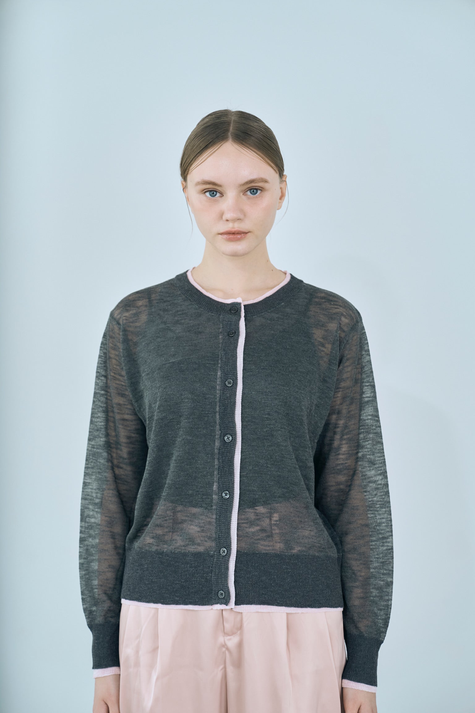 sheer knit cardigan