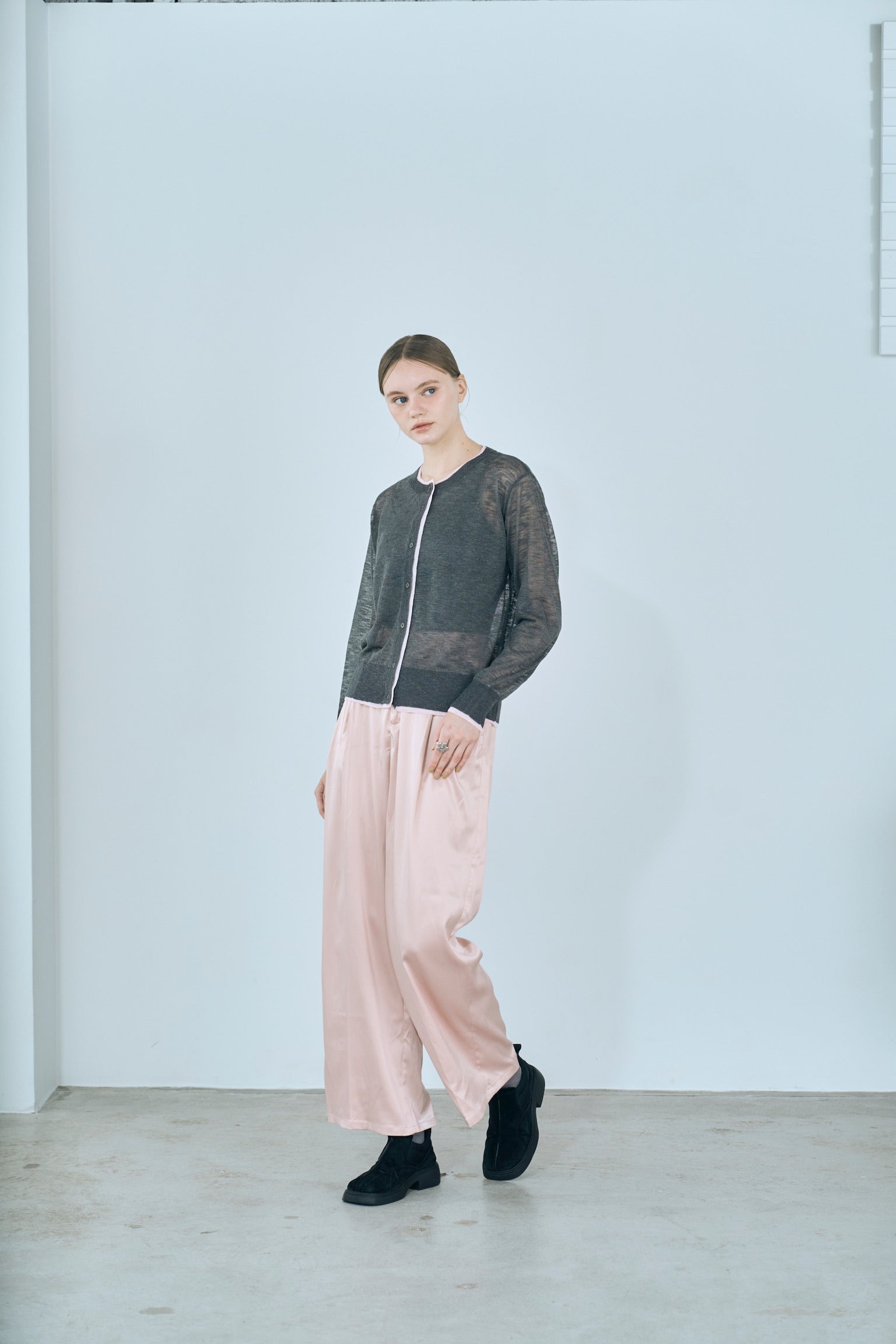 sheer knit cardigan