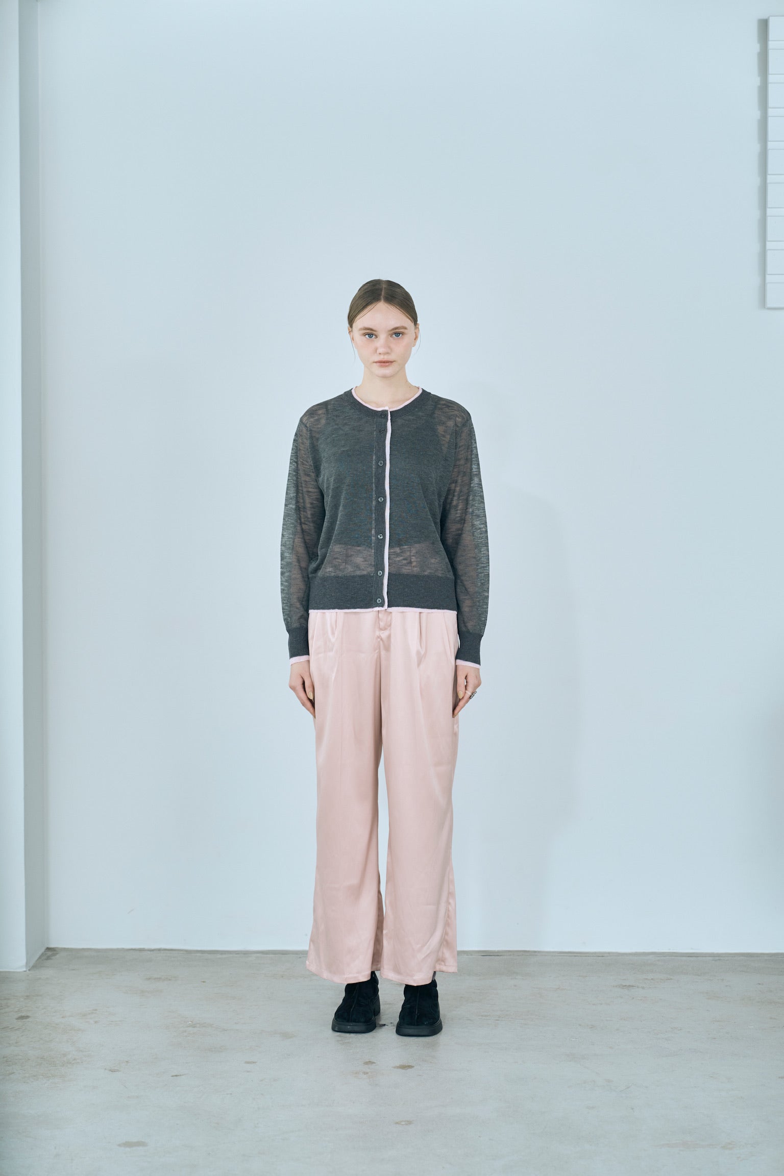 sheer knit cardigan