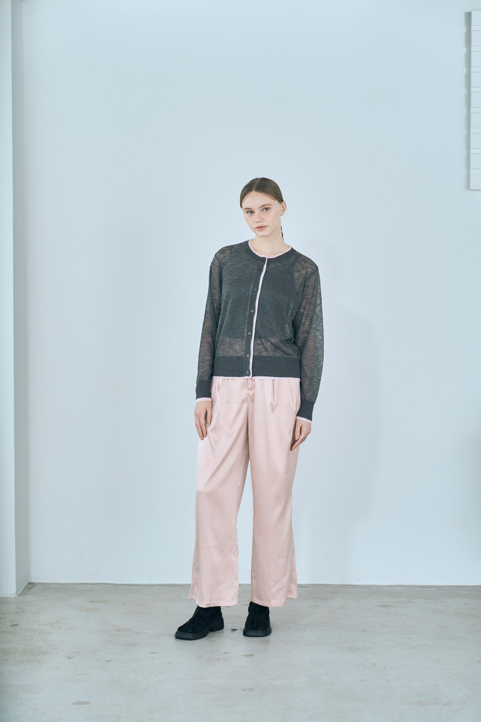 sheer knit cardigan