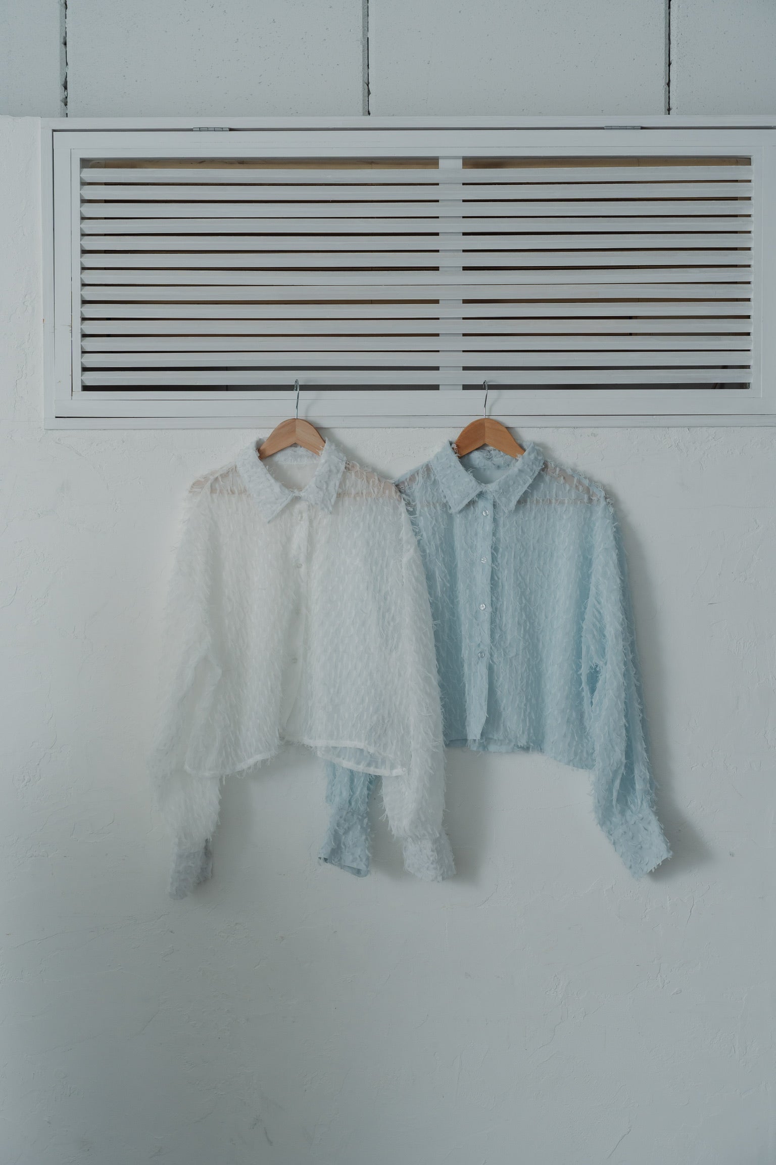 sheer fringe short shirt