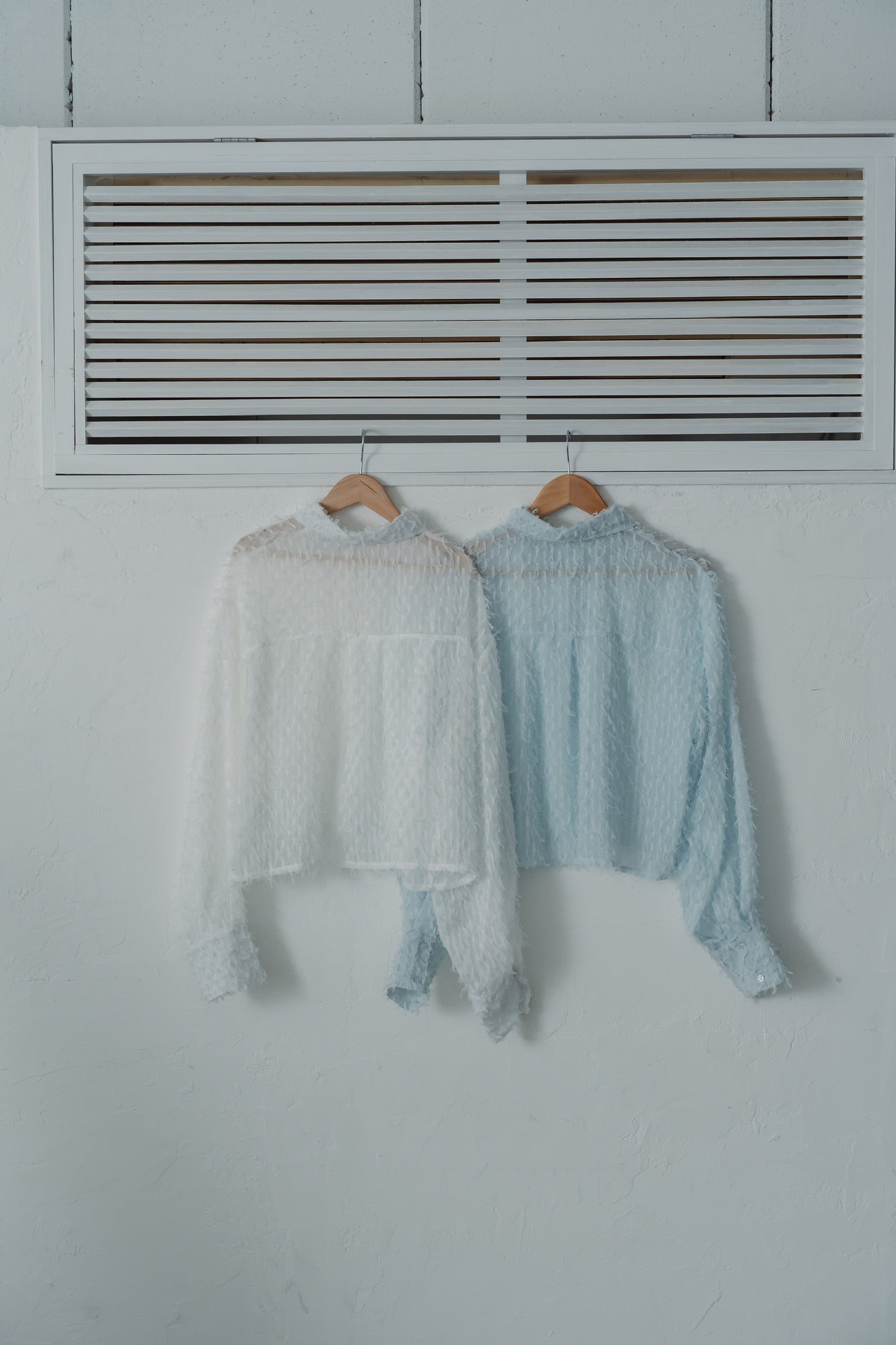 sheer fringe short shirt