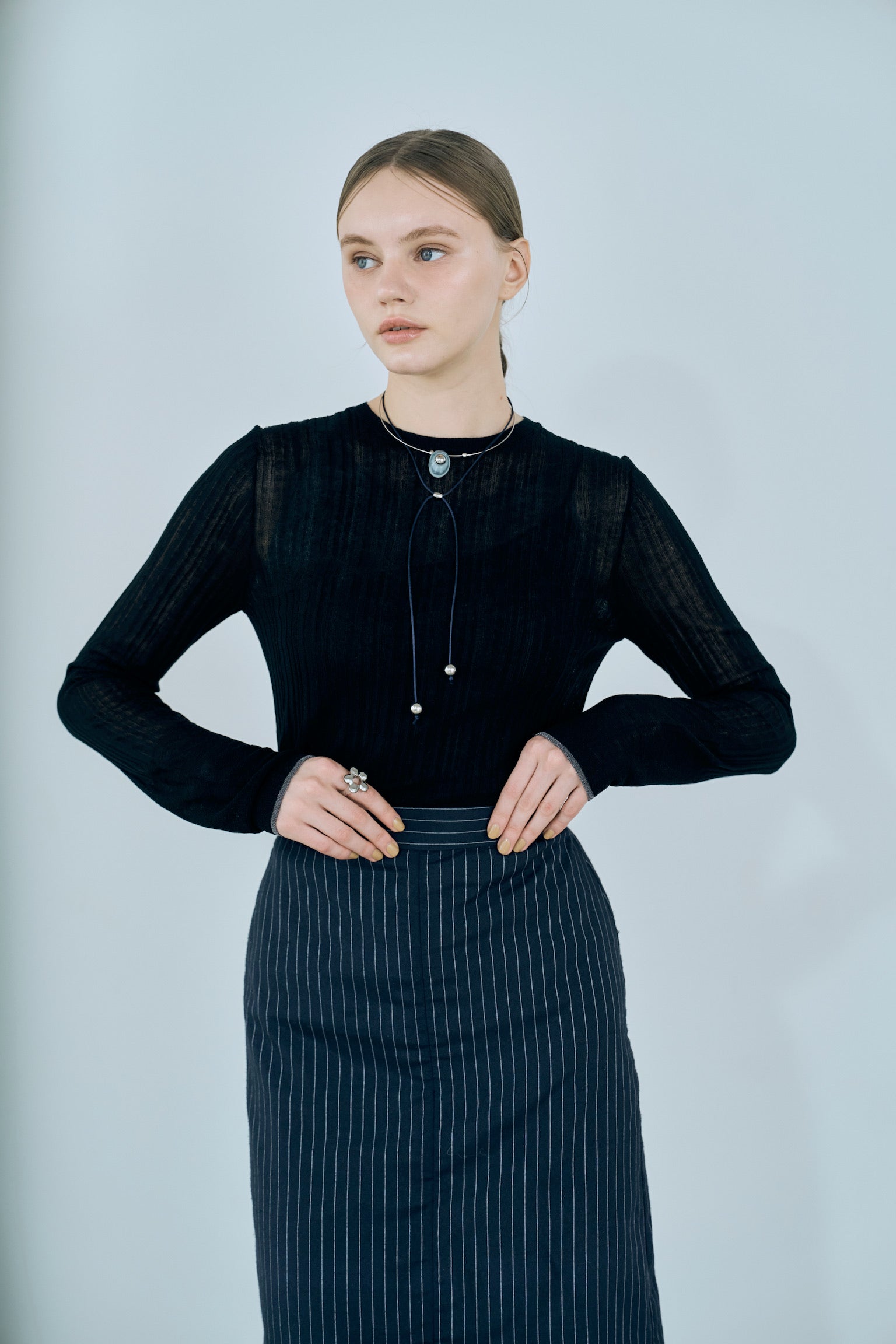 rib sheer tops