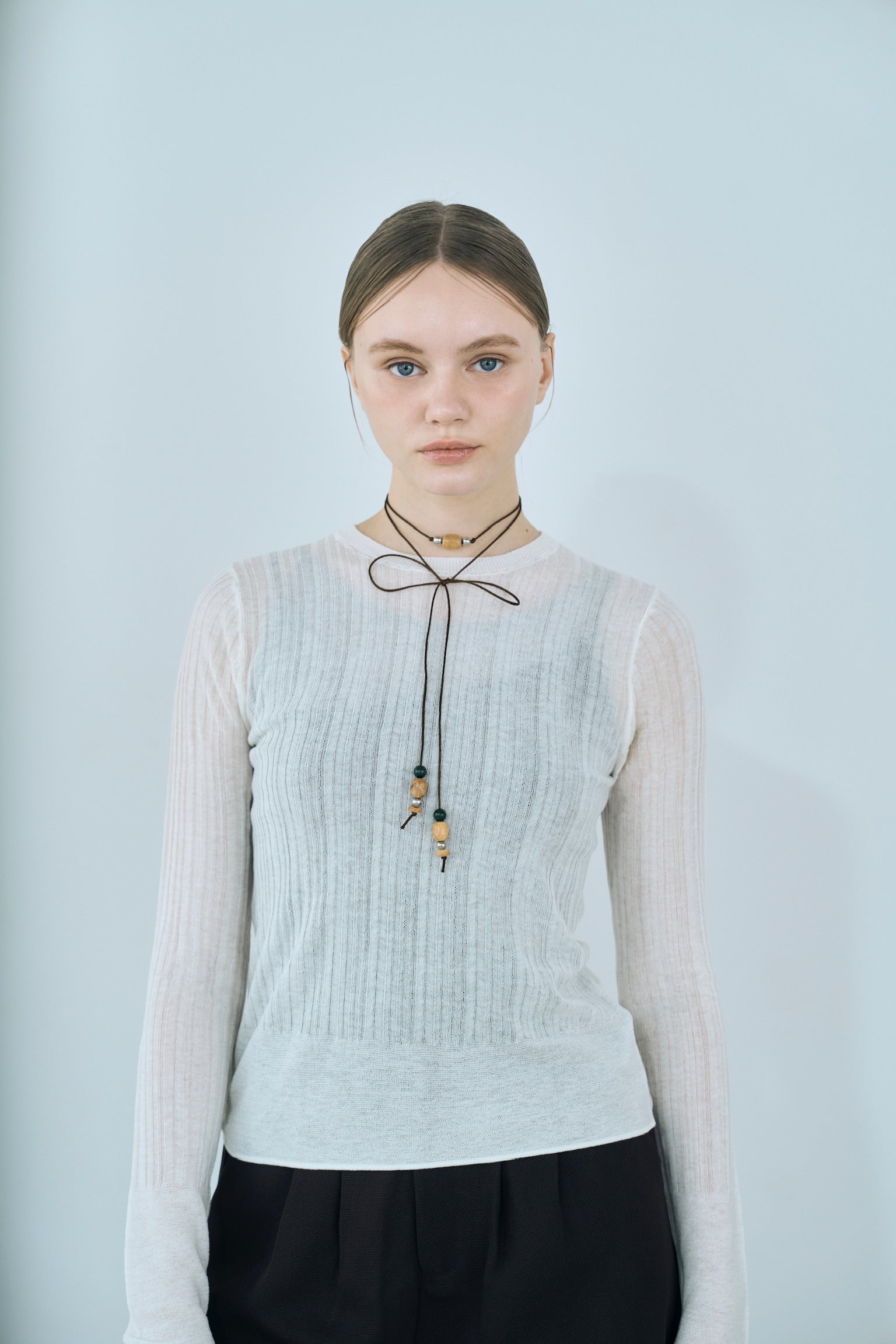 rib sheer tops