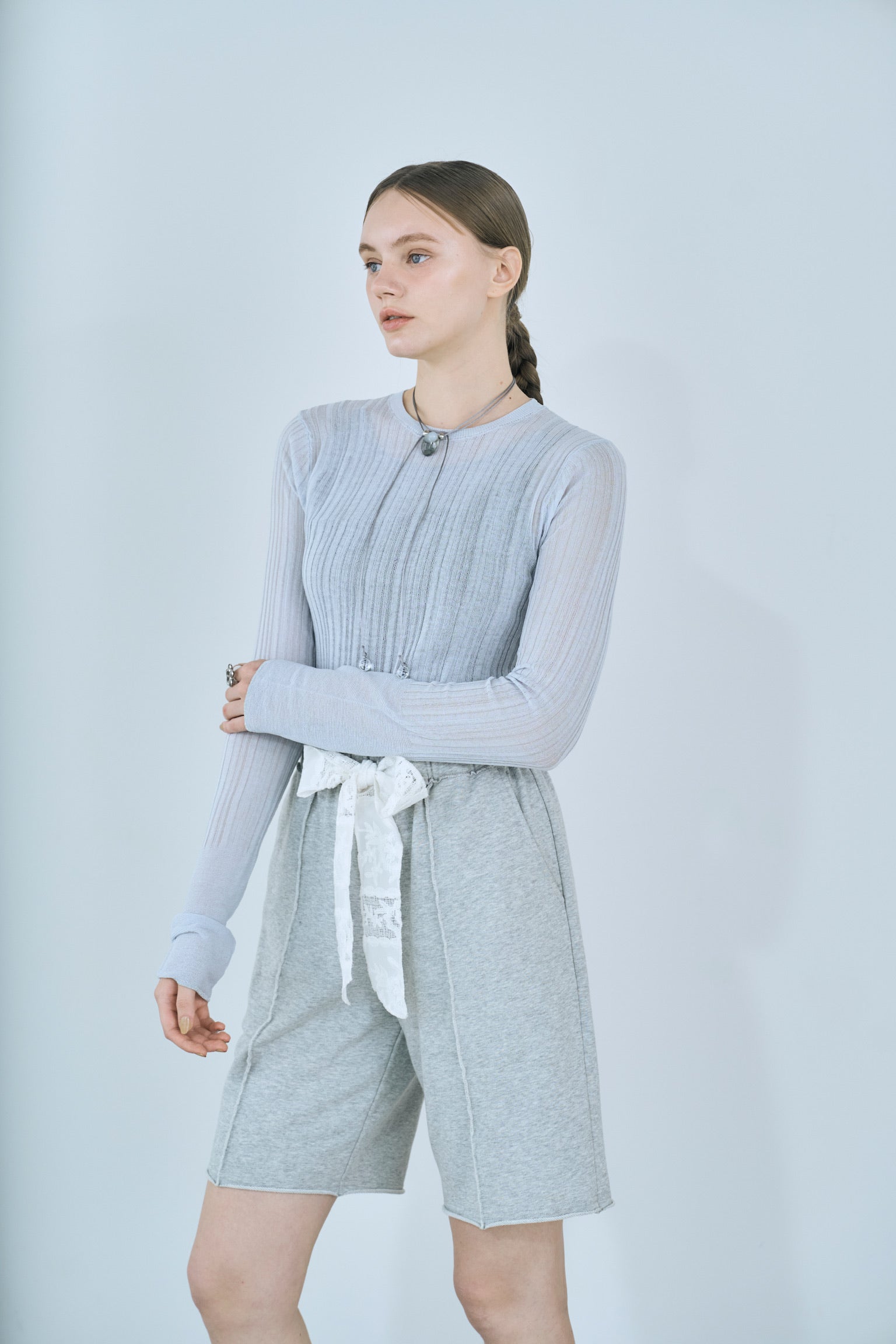rib sheer tops