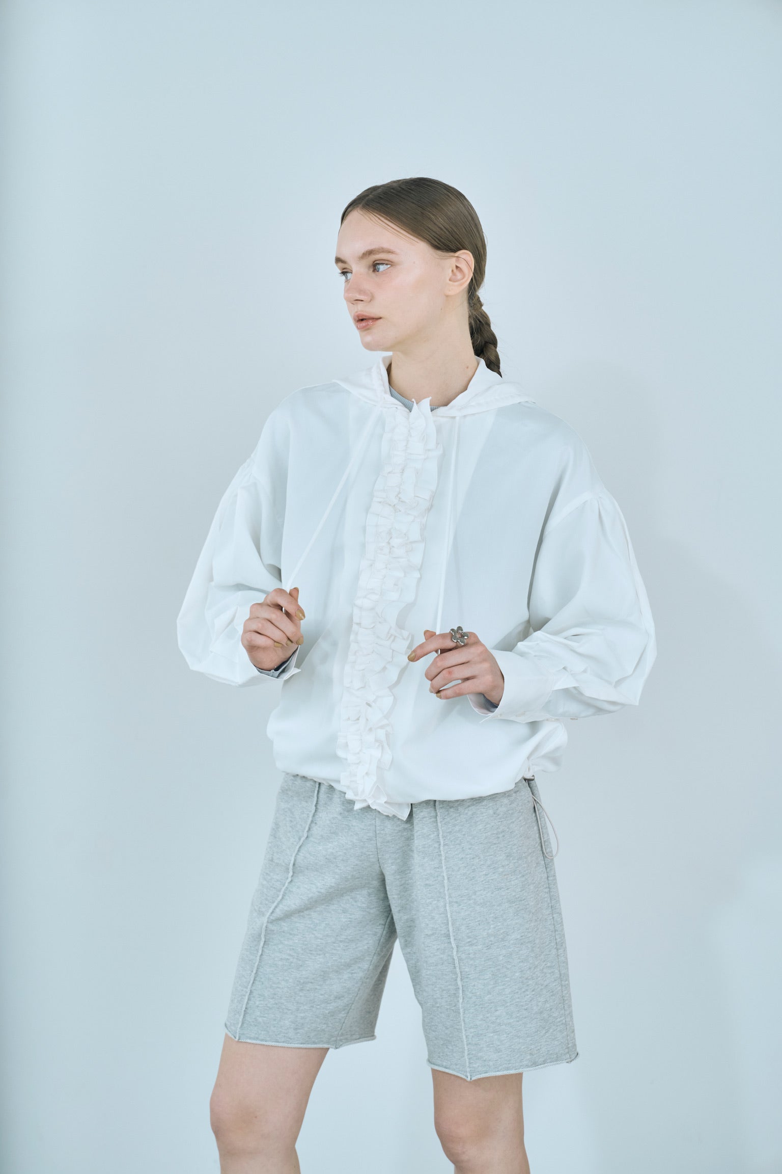 sweat lace half pants