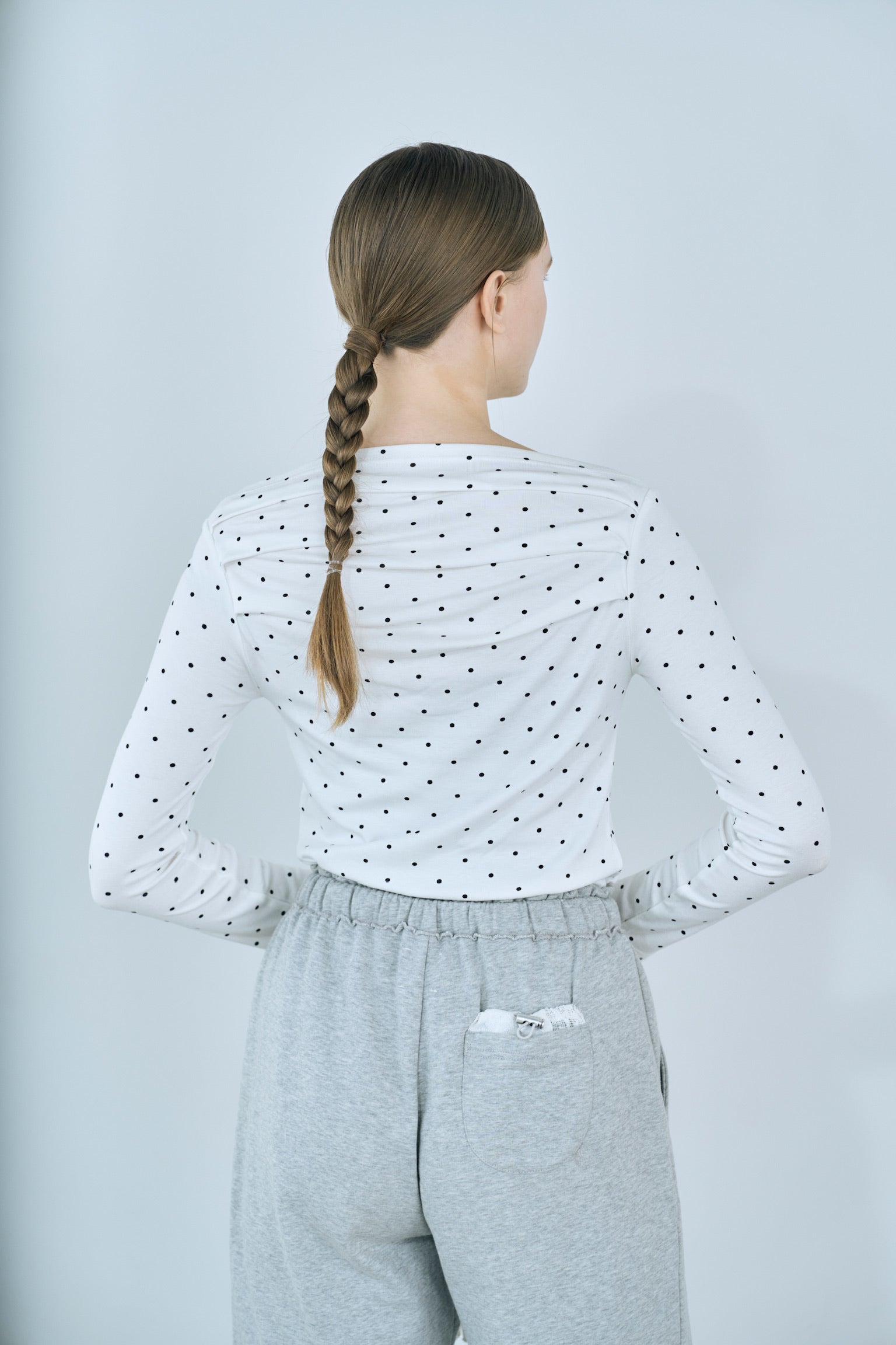 dot off shoulder tops