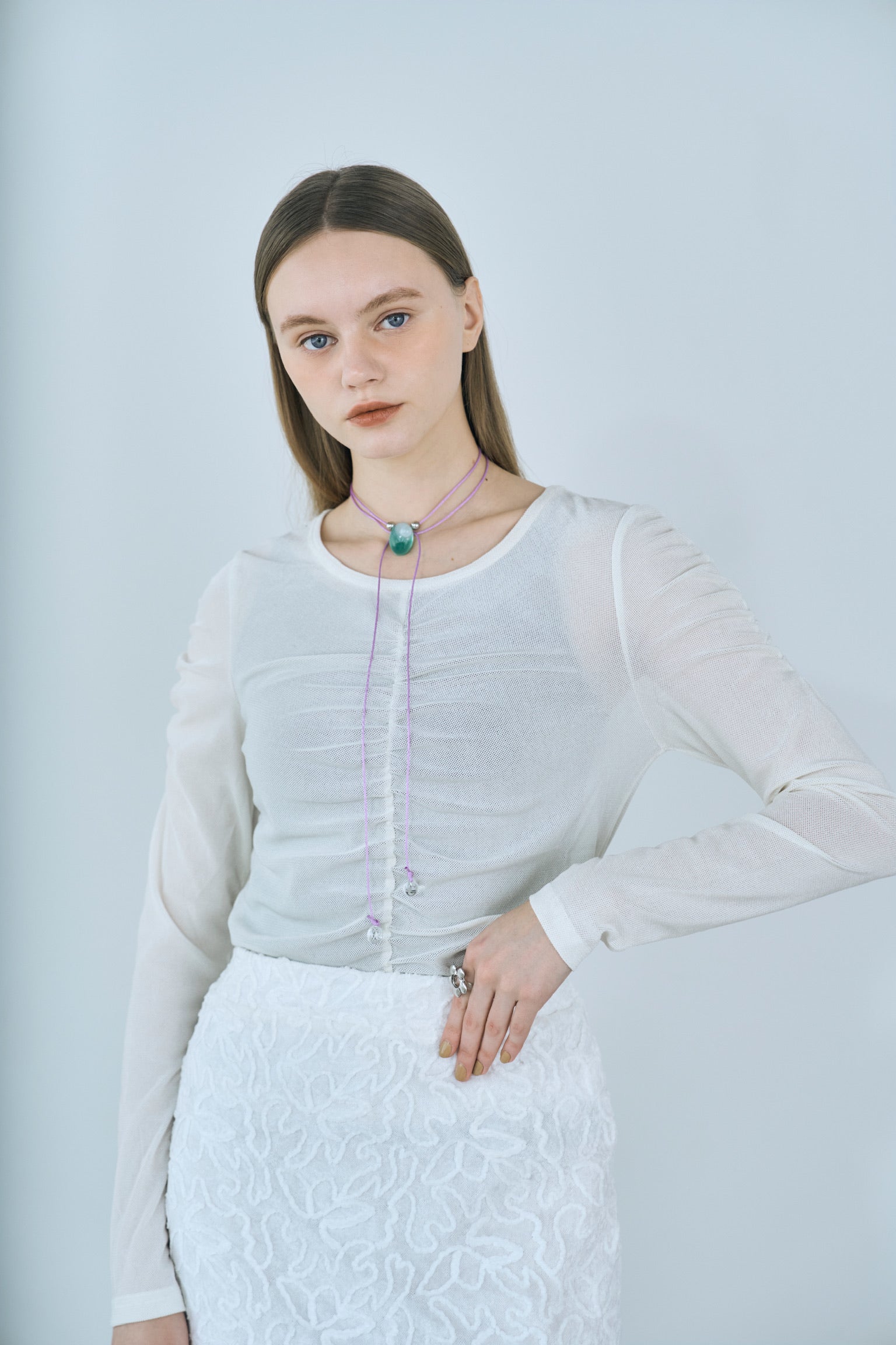 velour shirring tops